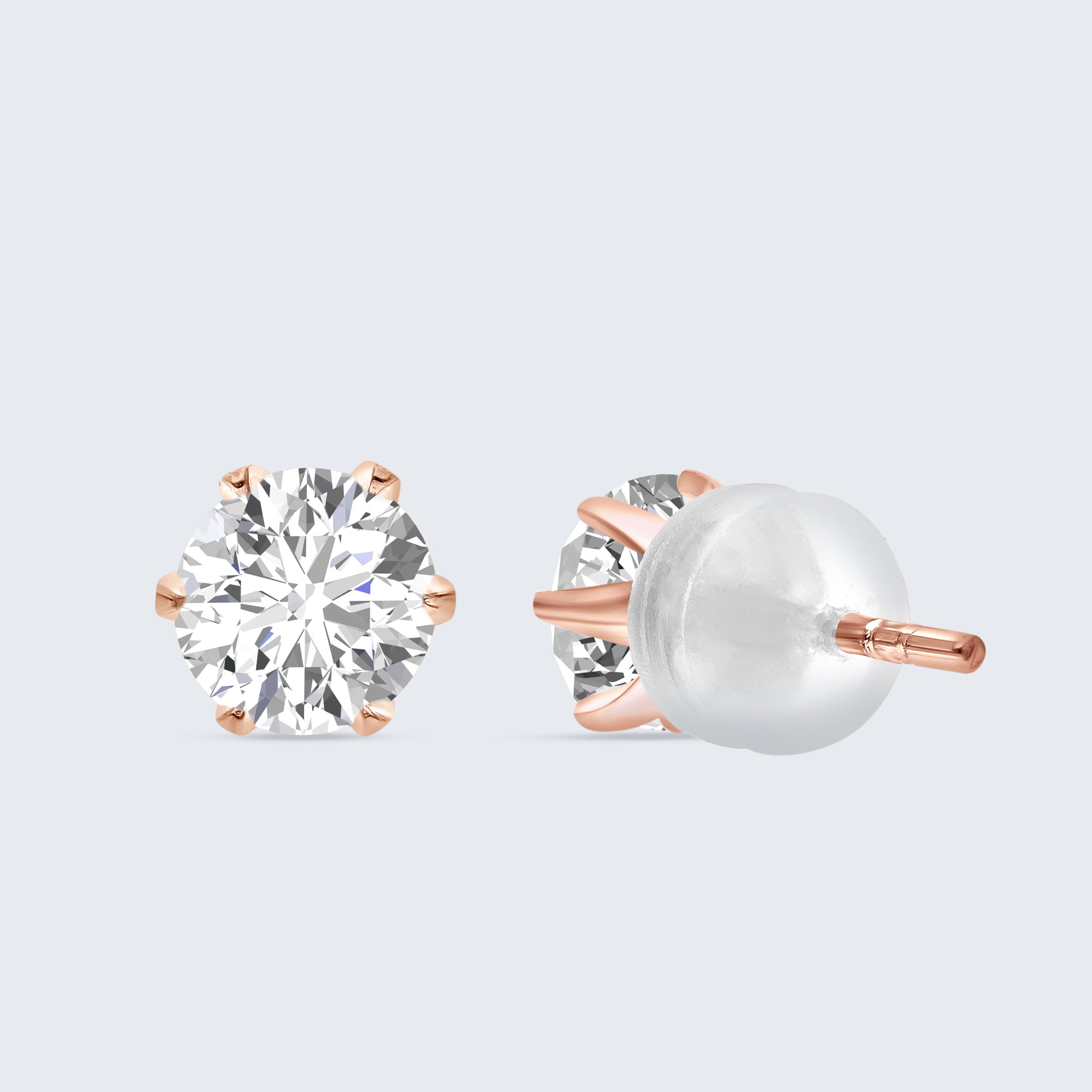 ダイヤモンドスタッドピアス – 18Kゴールド、0.80カラットダイヤモンド