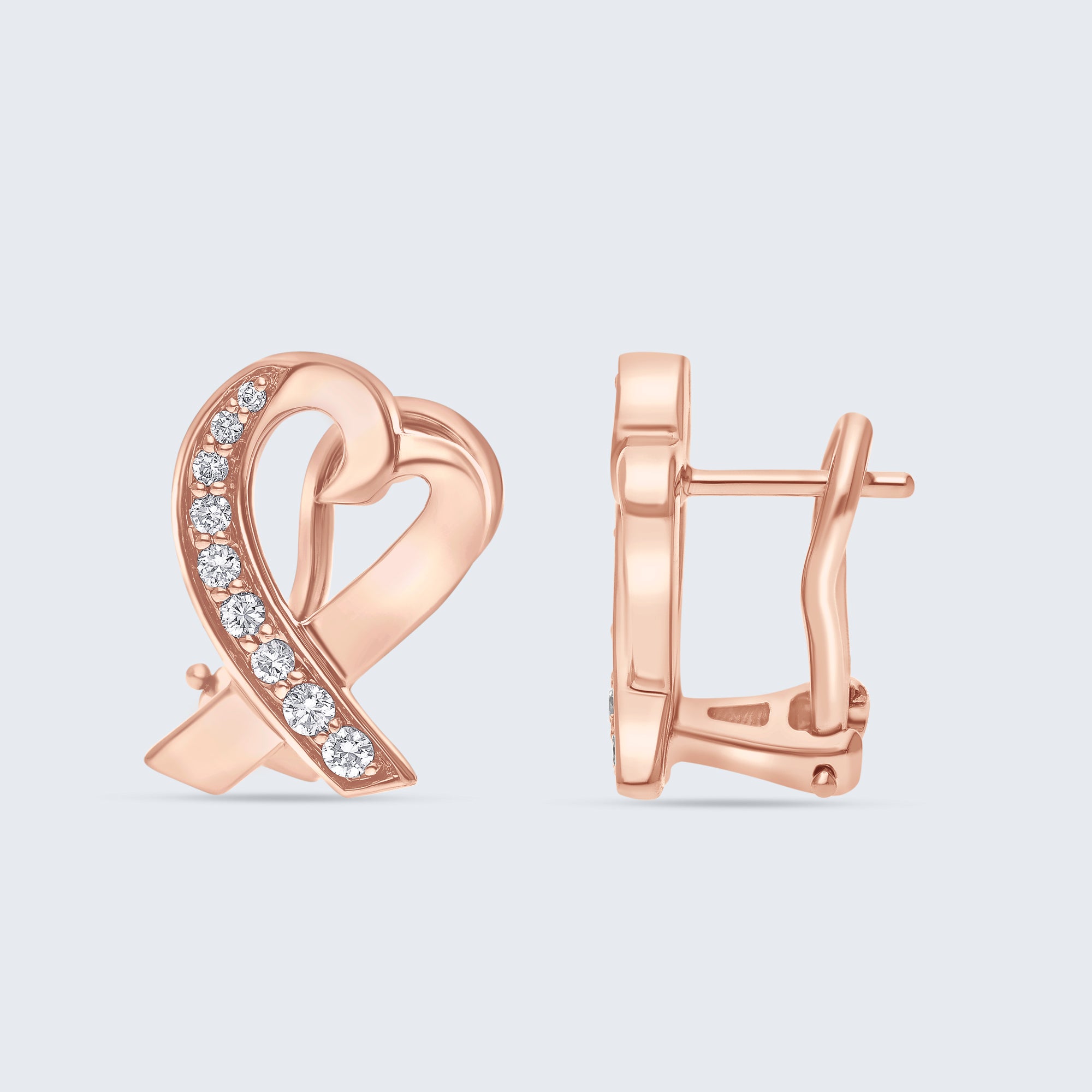 アートハート ダイヤモンド イヤリング – 18Kゴールド、0.20カラット