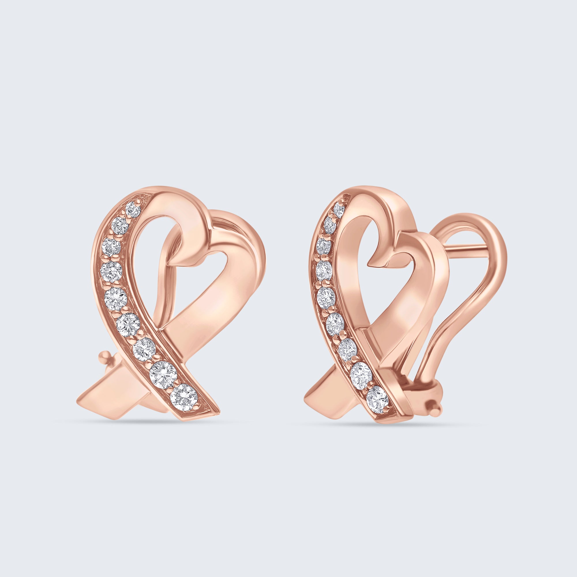 アートハート ダイヤモンド イヤリング – 18Kゴールド、0.20カラット