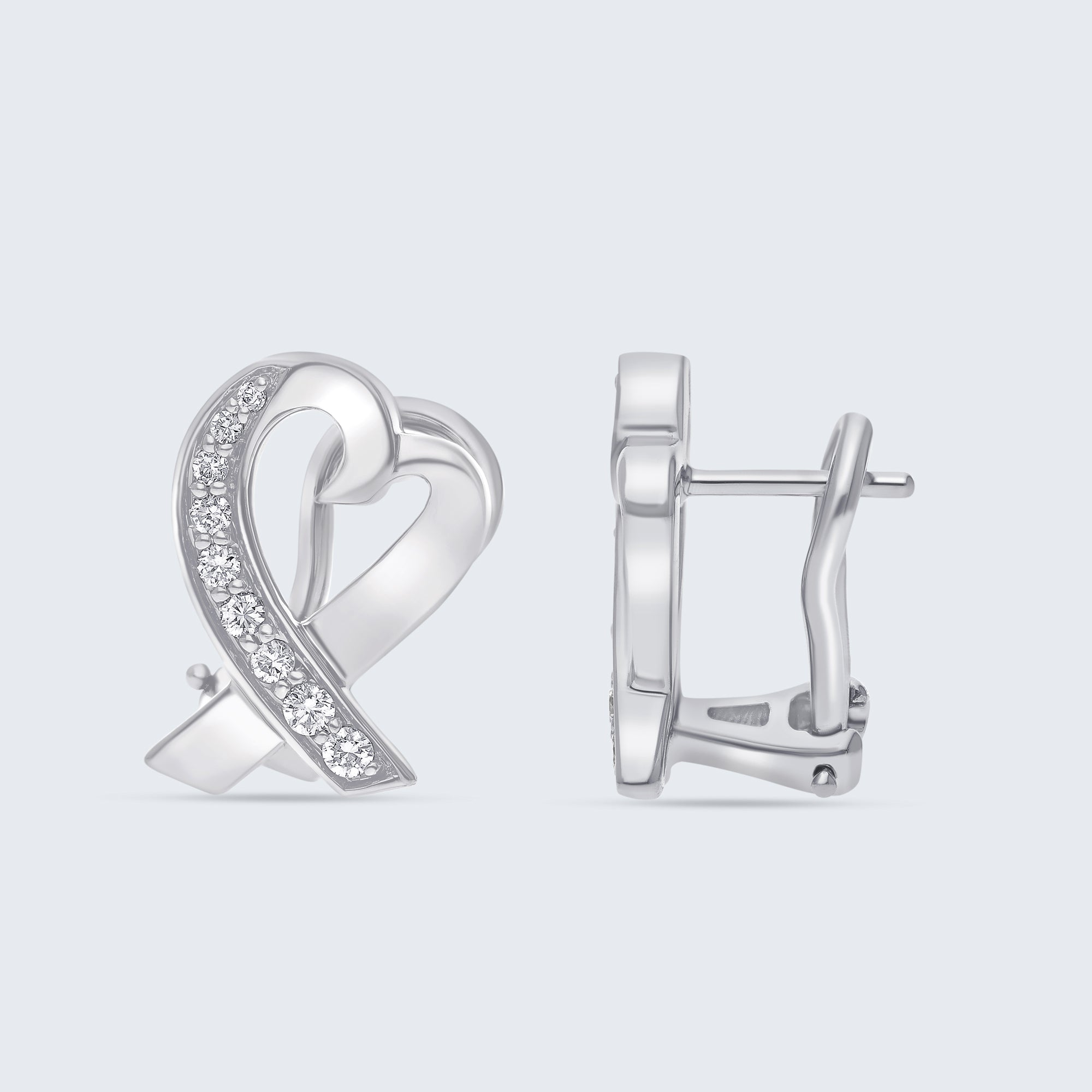 アートハート ダイヤモンド イヤリング – 18Kゴールド、0.20カラット