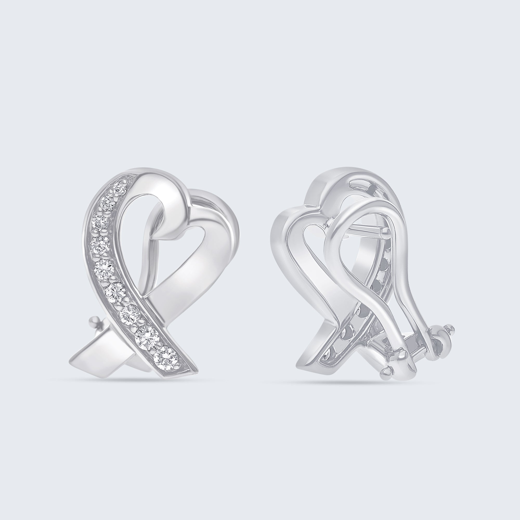 アートハート ダイヤモンド イヤリング – 18Kゴールド、0.20カラット