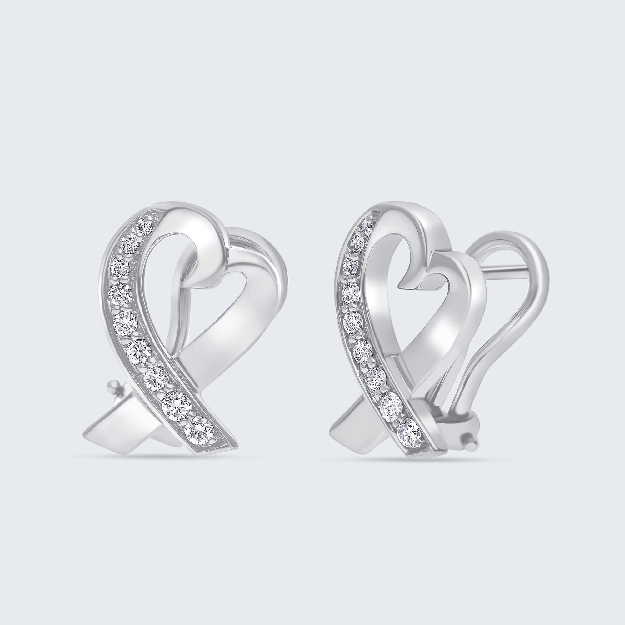 アートハート ダイヤモンド イヤリング – 18Kゴールド、0.20カラット