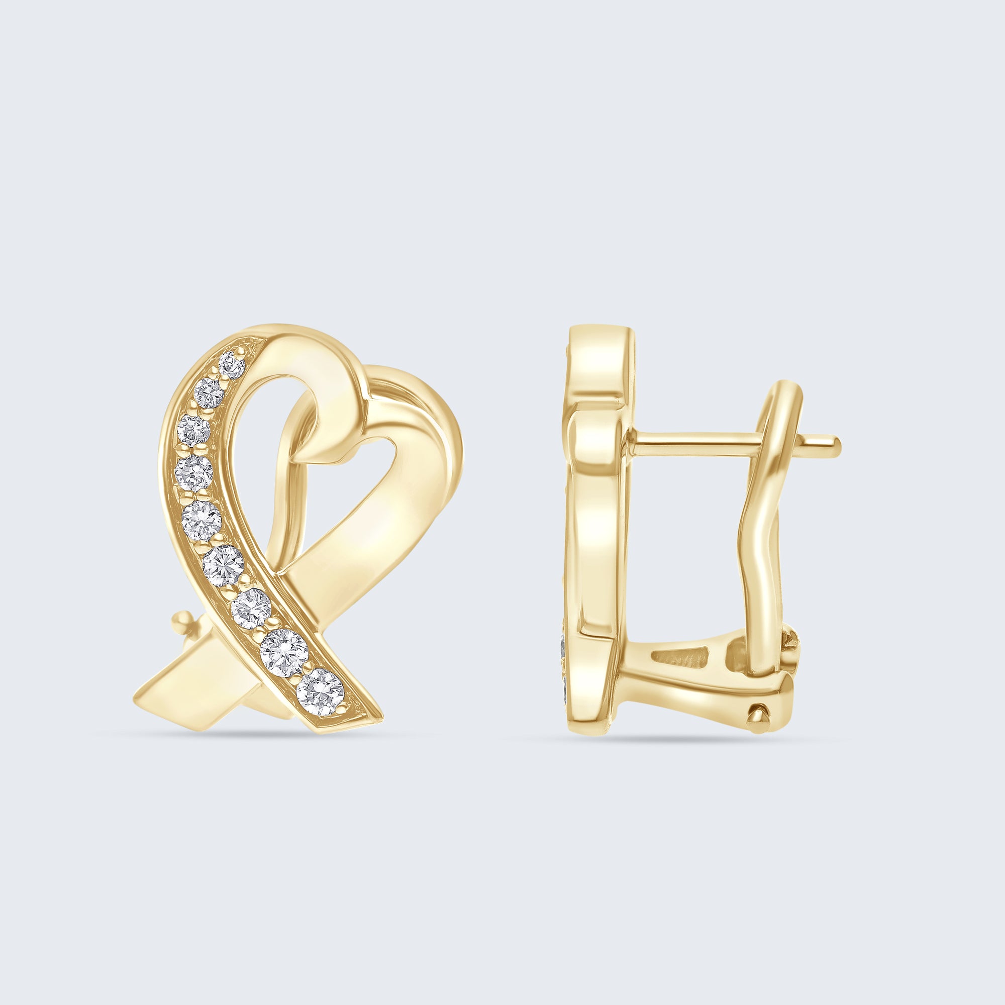アートハート ダイヤモンド イヤリング – 18Kゴールド、0.20カラット