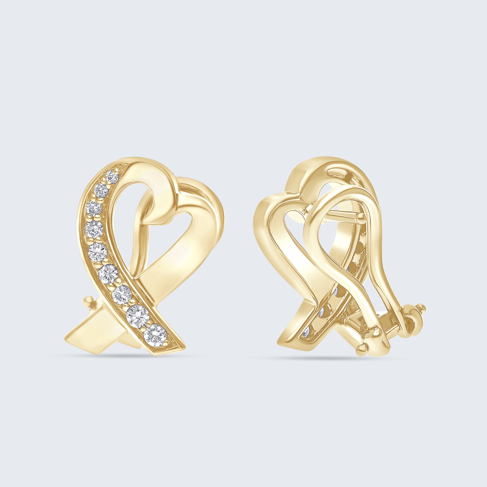 アートハート ダイヤモンド イヤリング – 18Kゴールド、0.20カラット