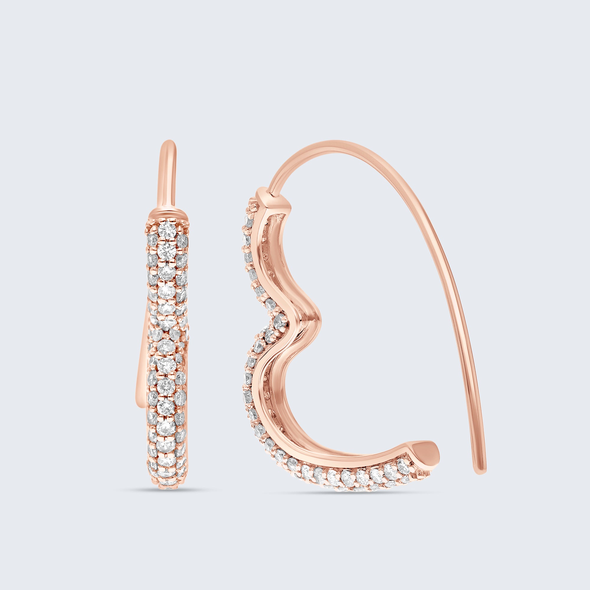 ムーンカーブ ダイヤモンド イヤリング – 18Kゴールド、1.0カラット