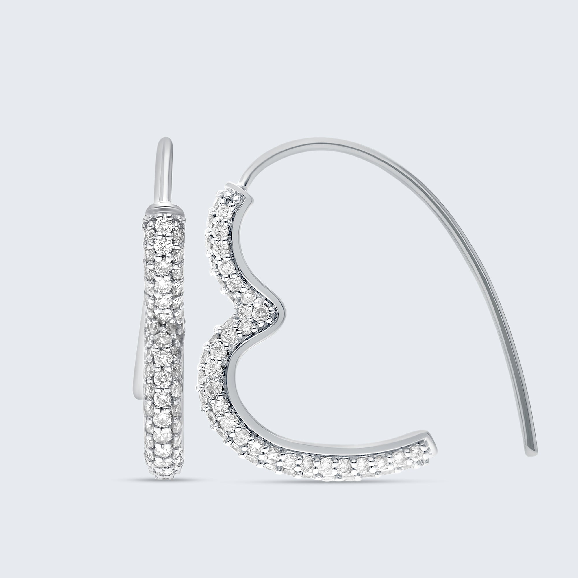 ムーンカーブ ダイヤモンド イヤリング – 18Kゴールド、1.0カラット