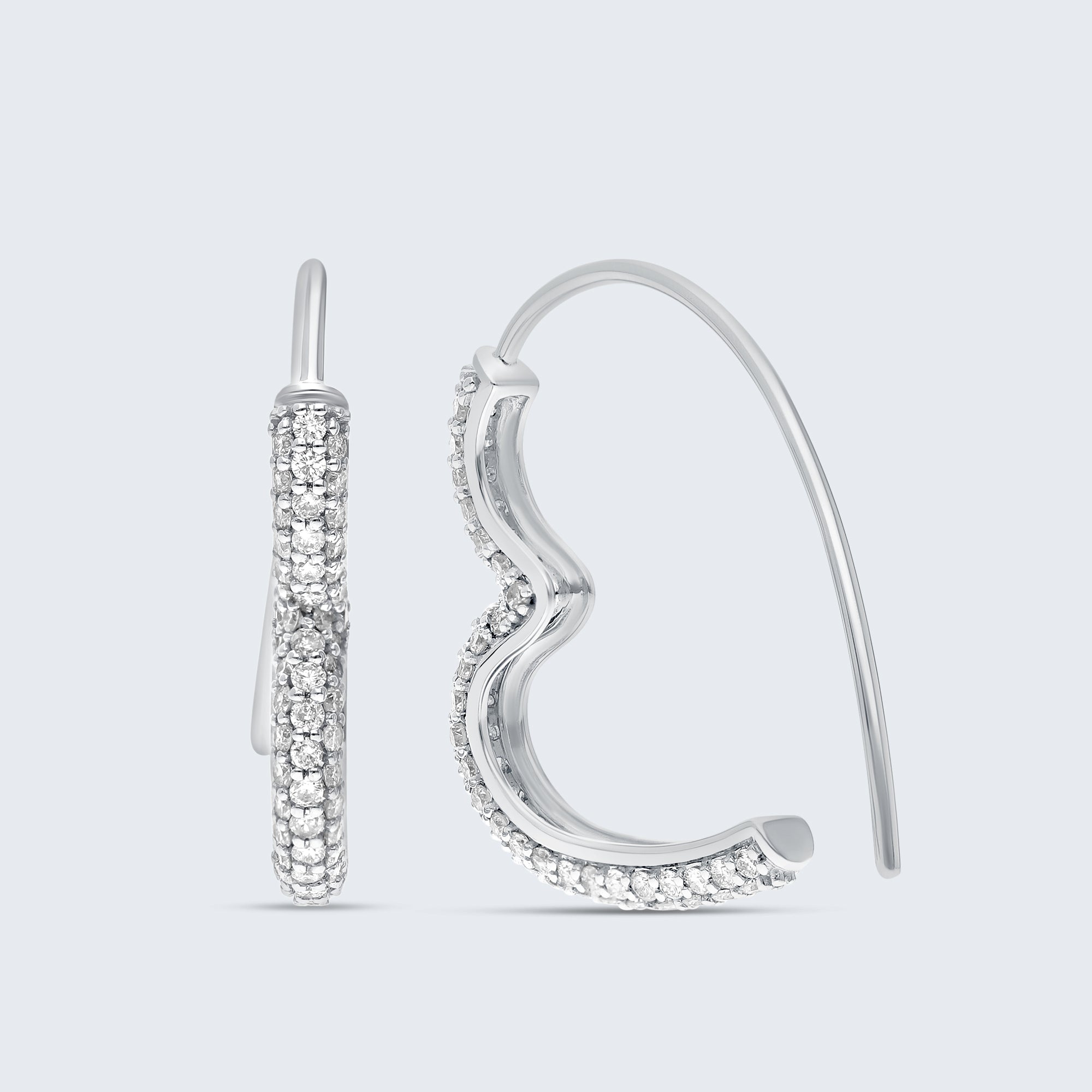 ムーンカーブ ダイヤモンド イヤリング – 18Kゴールド、1.0カラット