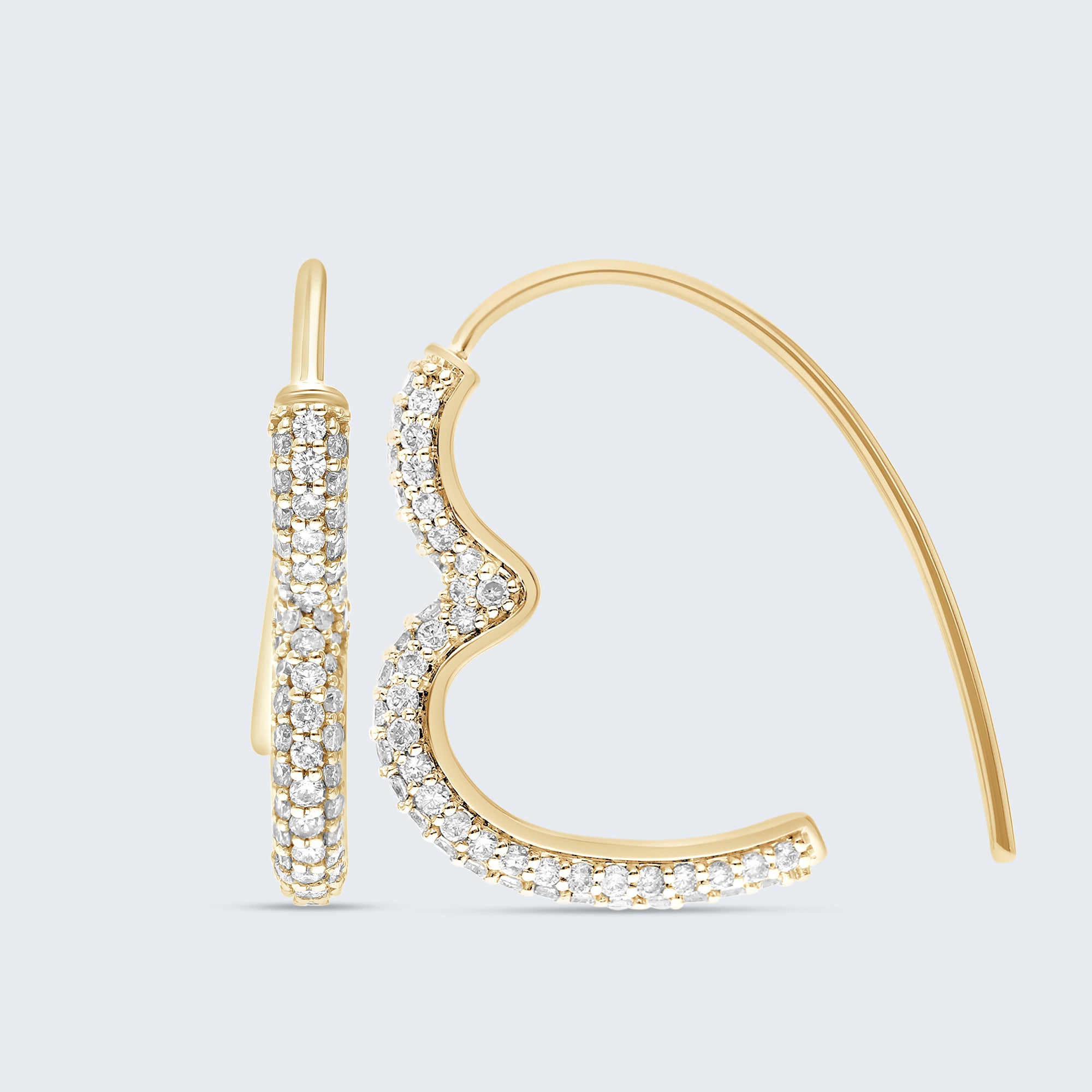 ムーンカーブ ダイヤモンド イヤリング – 18Kゴールド、1.0カラット