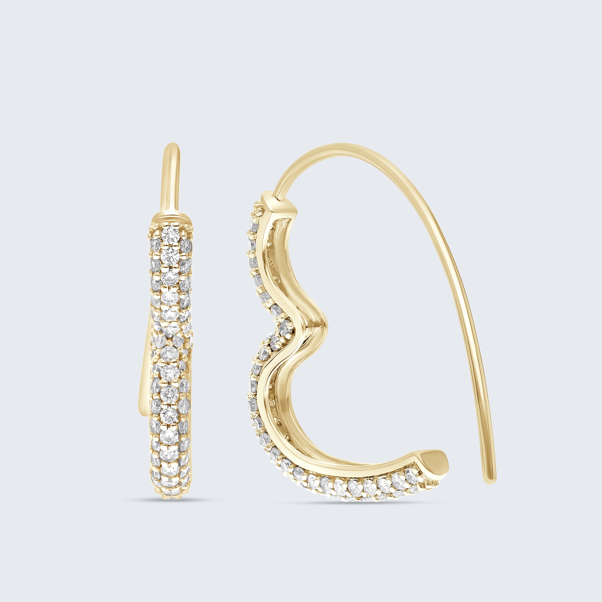 ムーンカーブ ダイヤモンド イヤリング – 18Kゴールド、1.0カラット