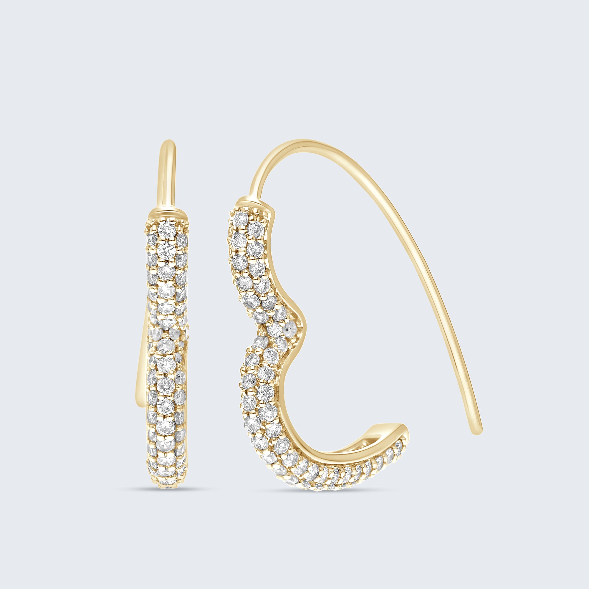 ムーンカーブ ダイヤモンド イヤリング – 18Kゴールド、1.0カラット