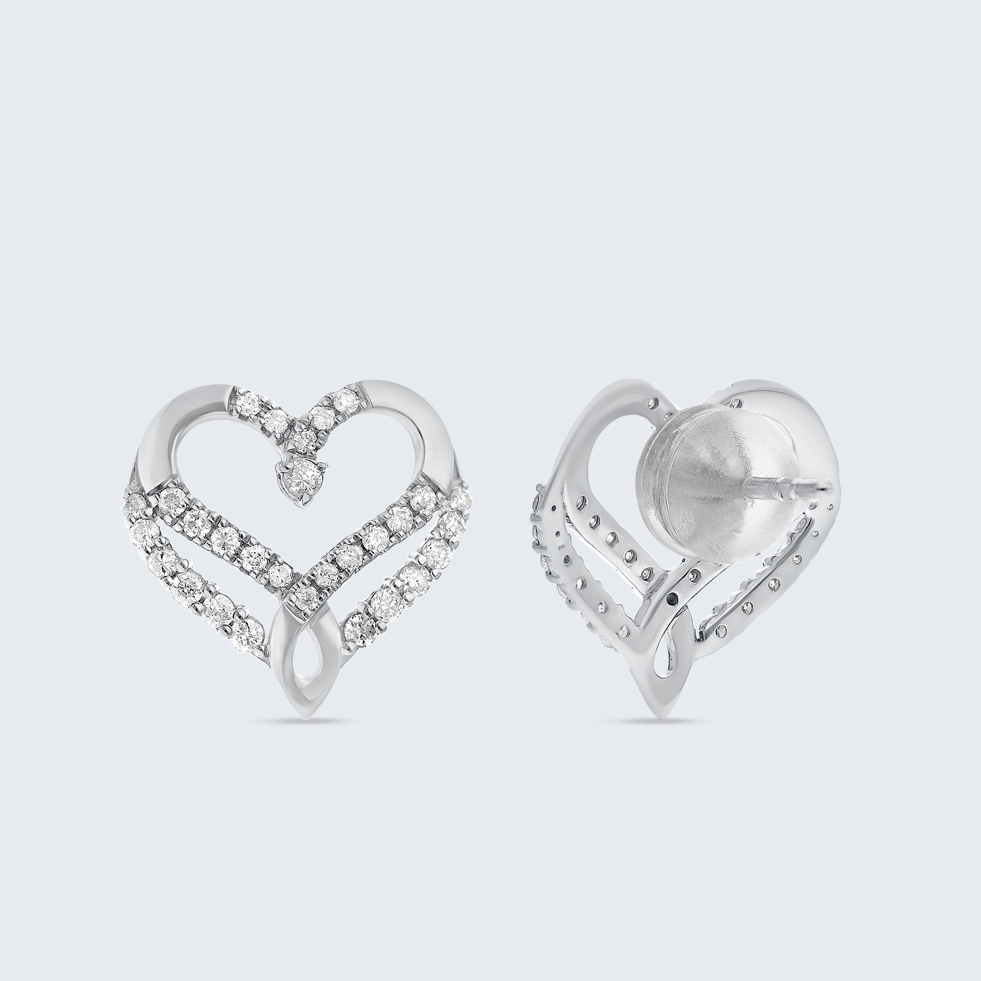 ツインフレーム ダイヤモンド イヤリング – 18Kゴールド、0.30カラット