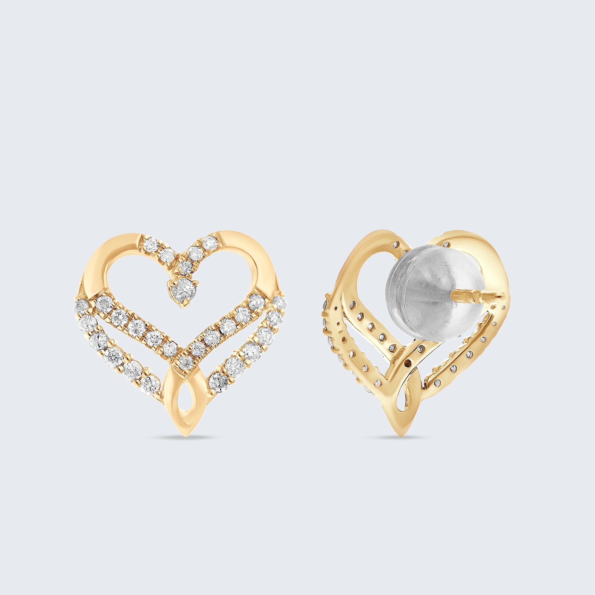 ツインフレーム ダイヤモンド イヤリング – 18Kゴールド、0.30カラット