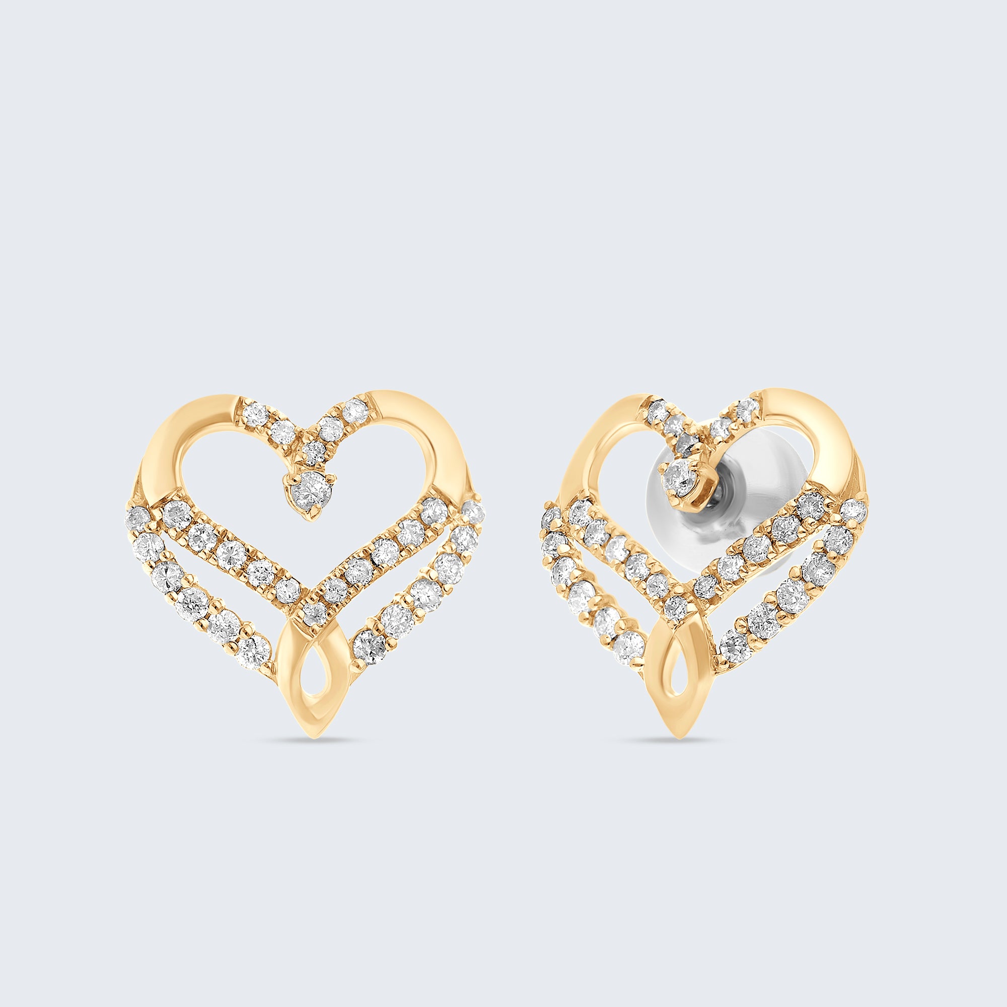 ツインフレーム ダイヤモンド イヤリング – 18Kゴールド、0.30カラット