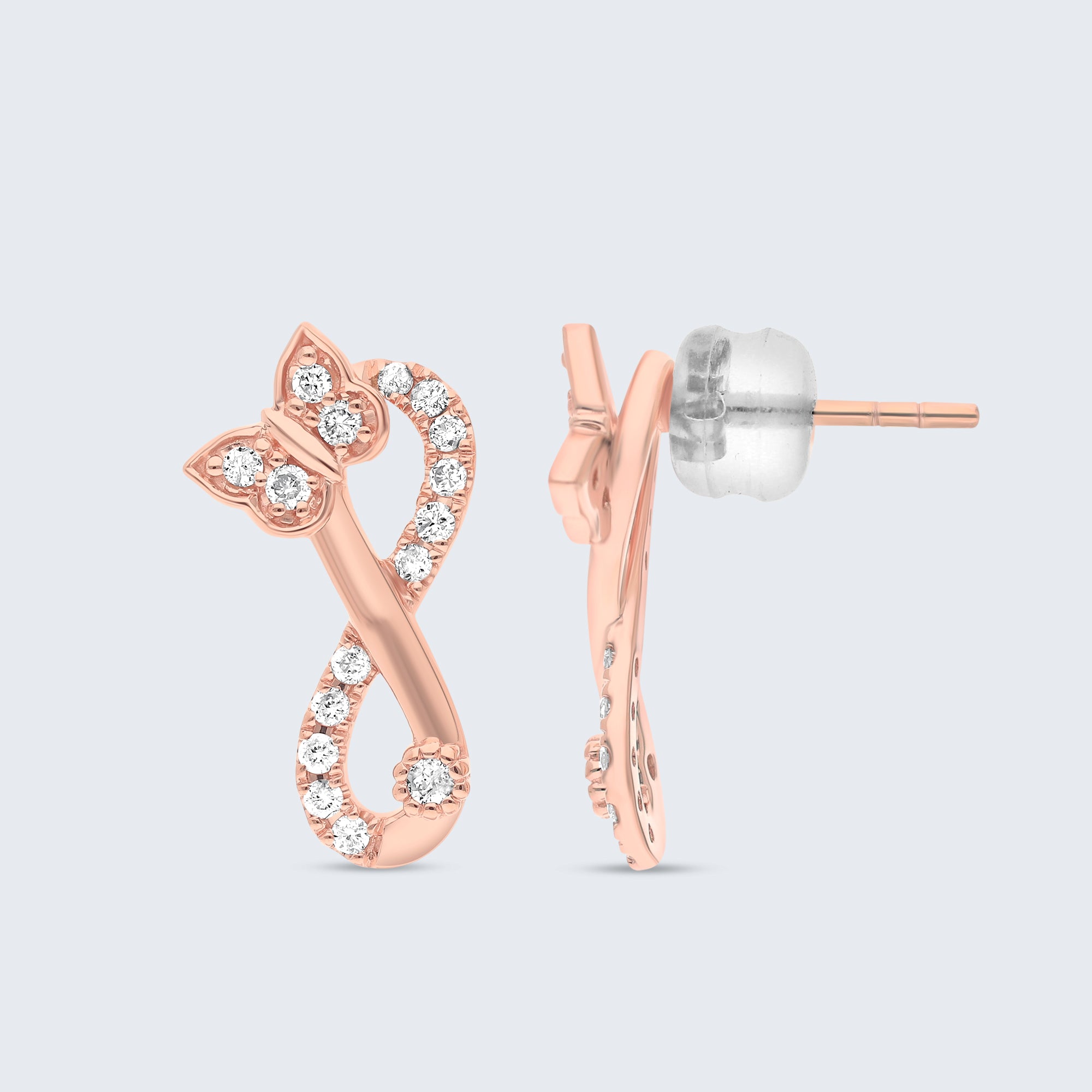 インフィニティ ダイヤモンド イヤリング – 18Kゴールド、0.24カラット