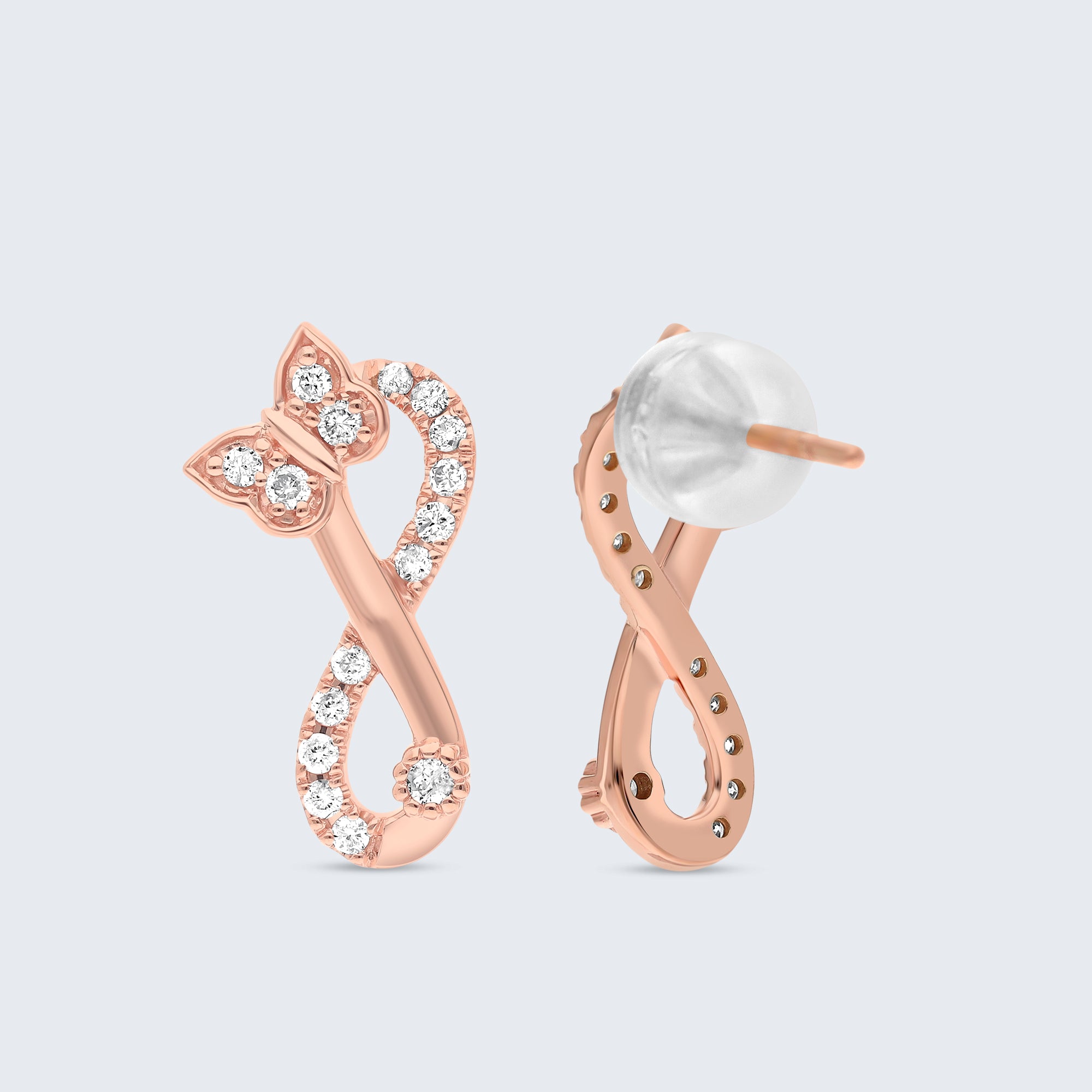 インフィニティ ダイヤモンド イヤリング – 18Kゴールド、0.24カラット