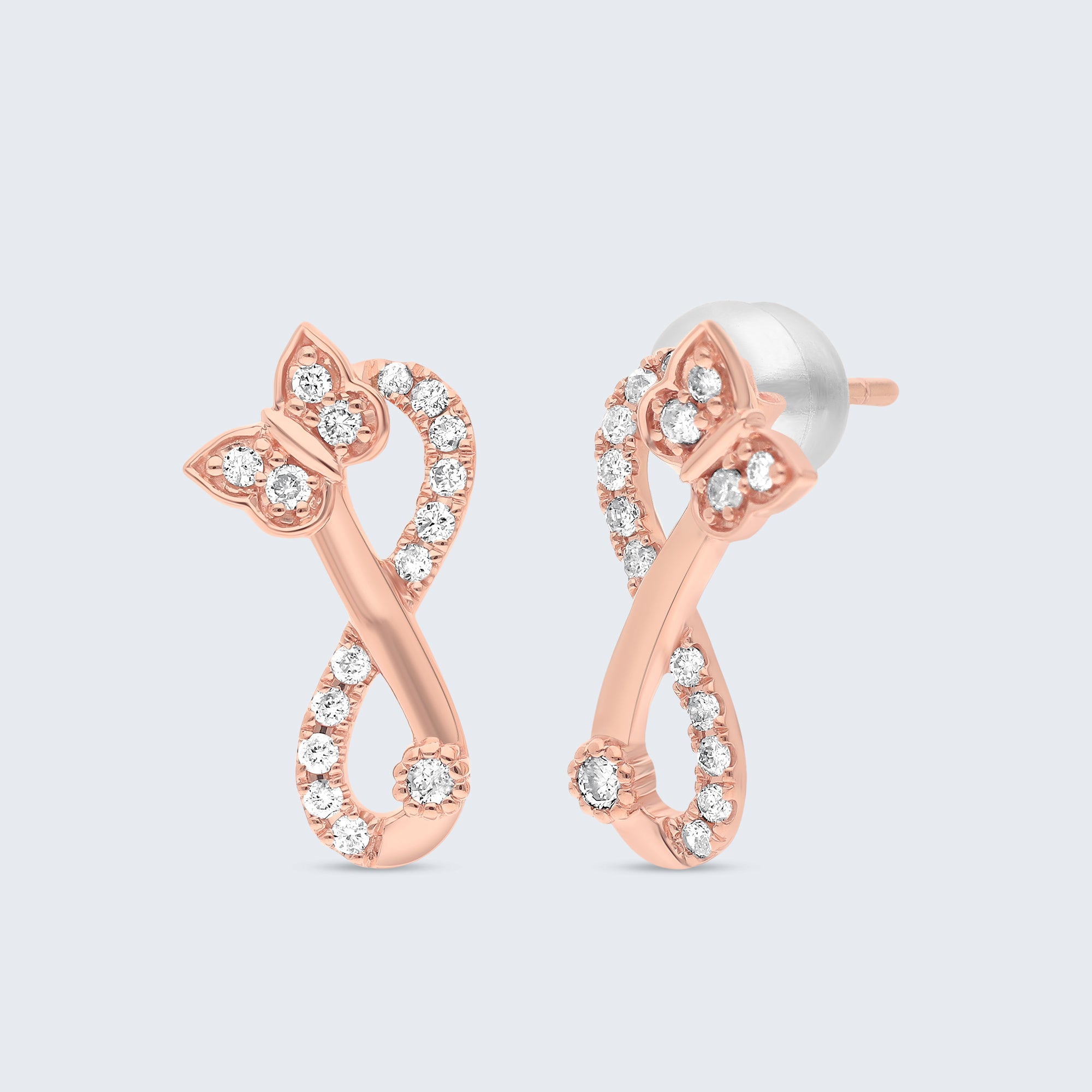 インフィニティ ダイヤモンド イヤリング – 18Kゴールド、0.24カラット