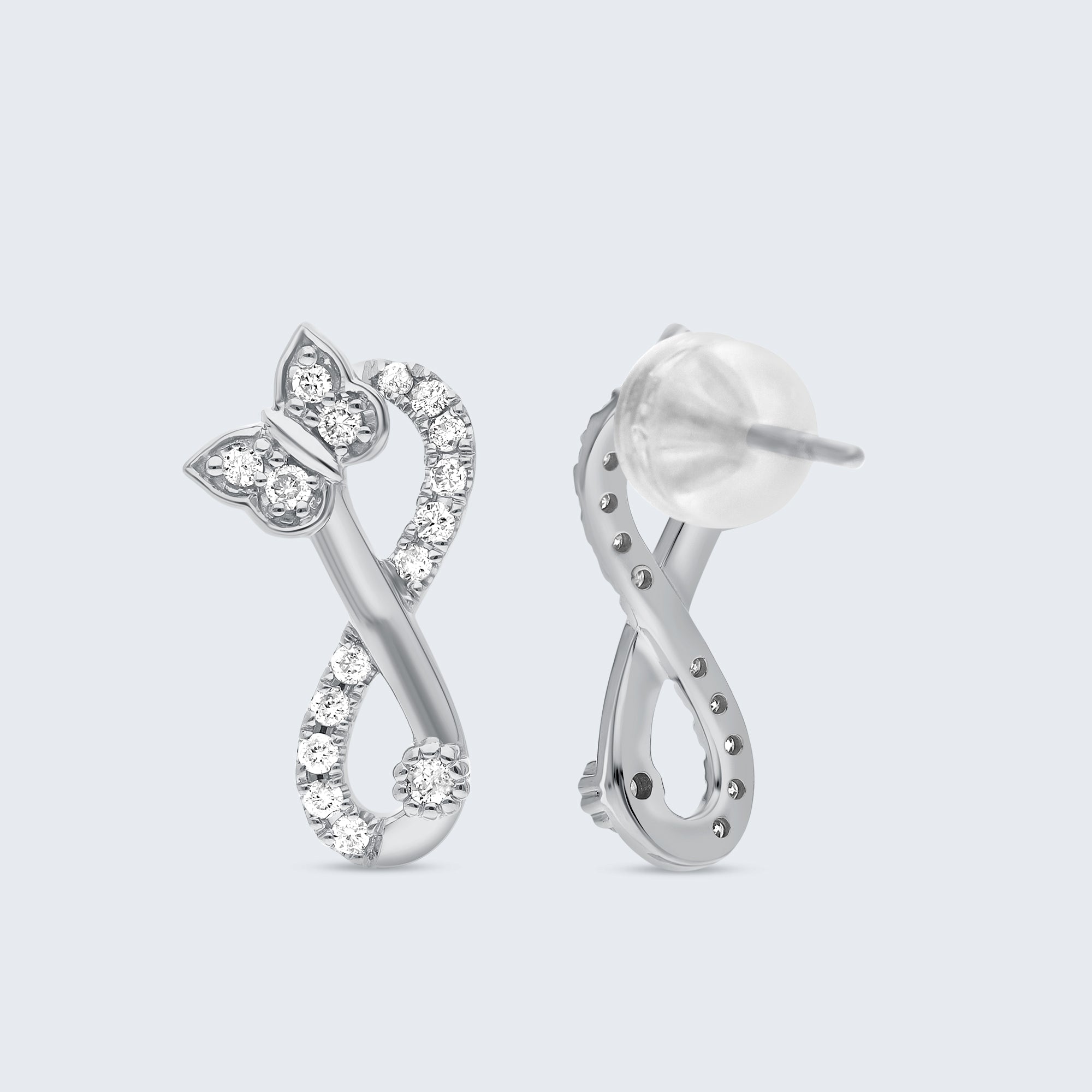 インフィニティ ダイヤモンド イヤリング – 18Kゴールド、0.24カラット