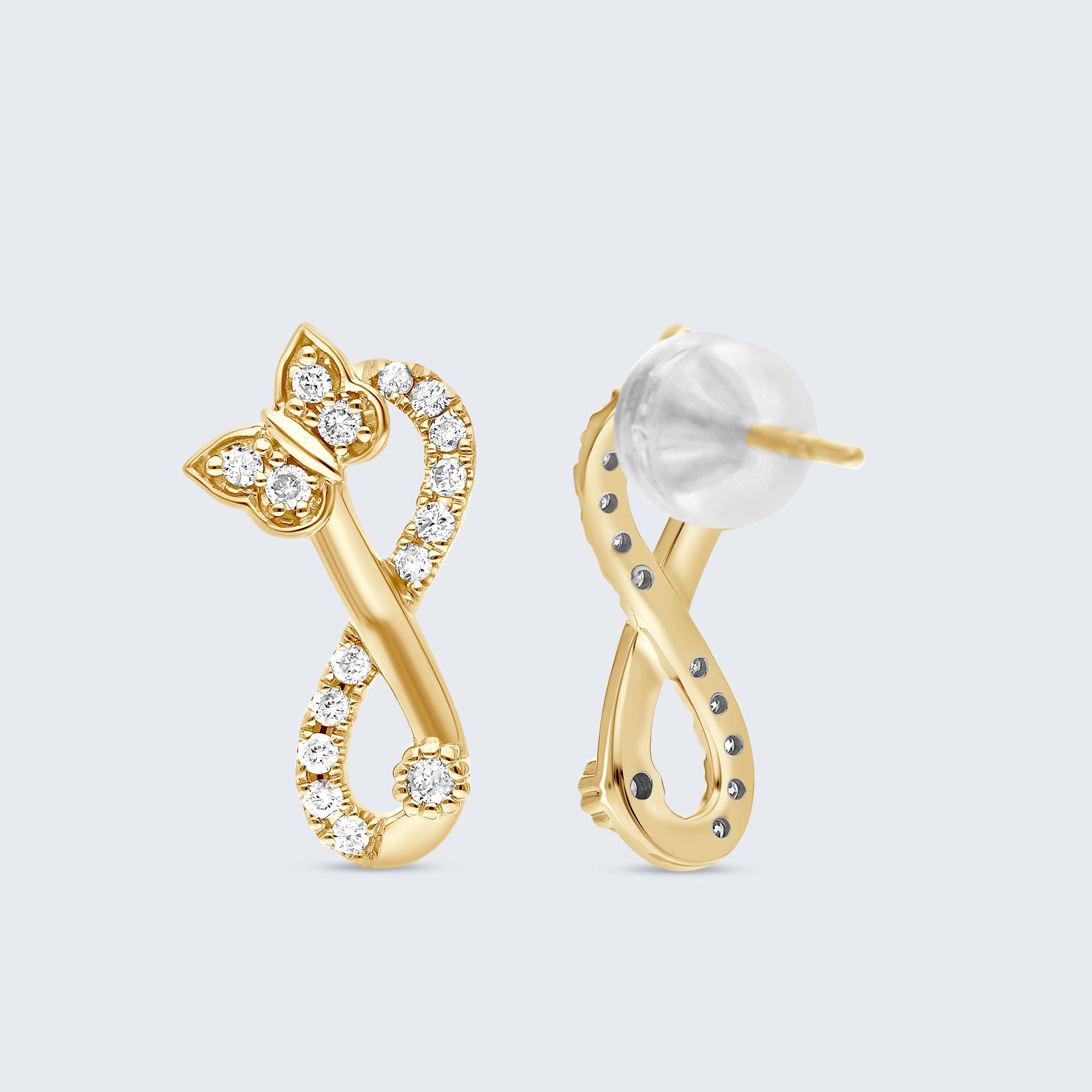 インフィニティ ダイヤモンド イヤリング – 18Kゴールド、0.24カラット