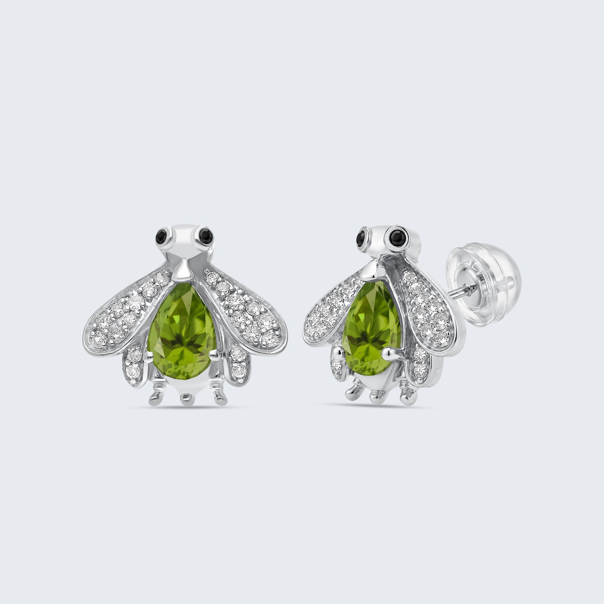 Bee ダイヤモンド＆ジェムストーン・ピアス（K18ゴールド、ダイヤモンド＆カラーストーン）