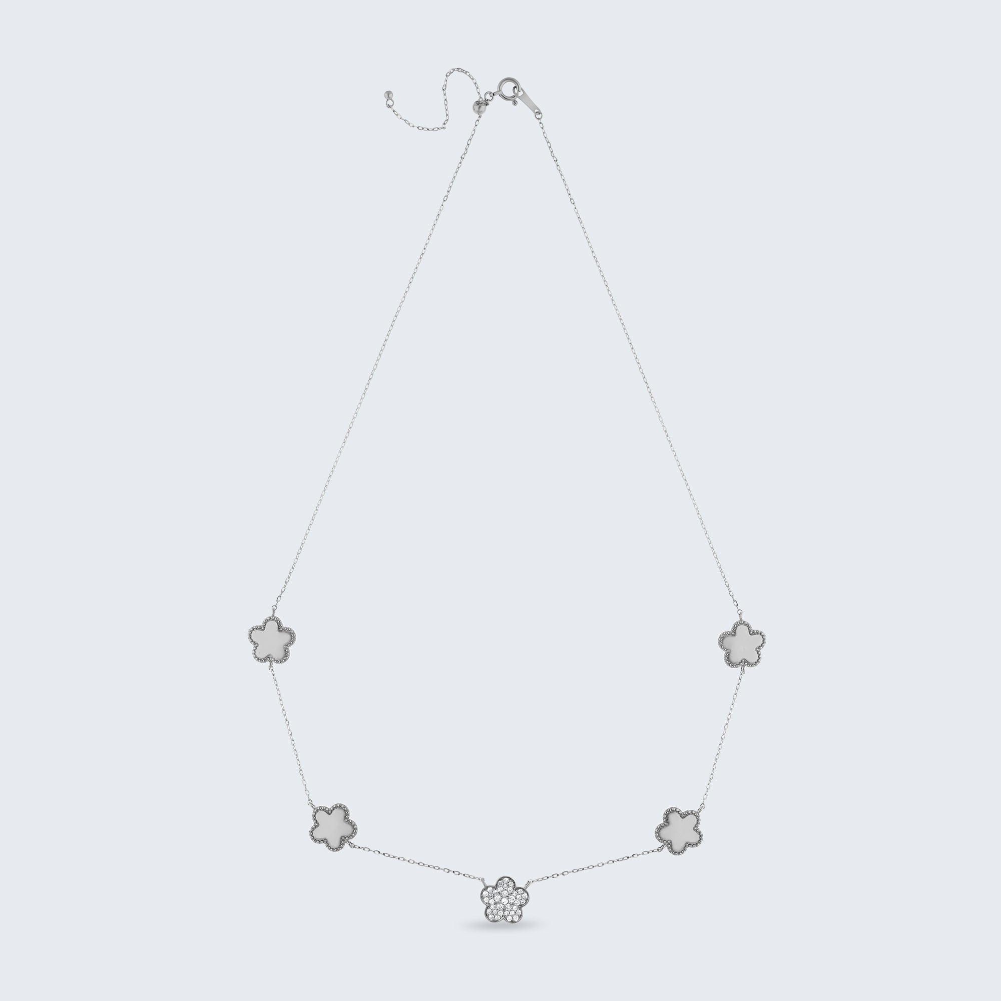 フローラルエレガンス ダイヤモンドネックレス - 18Kゴールド、0.24カラット