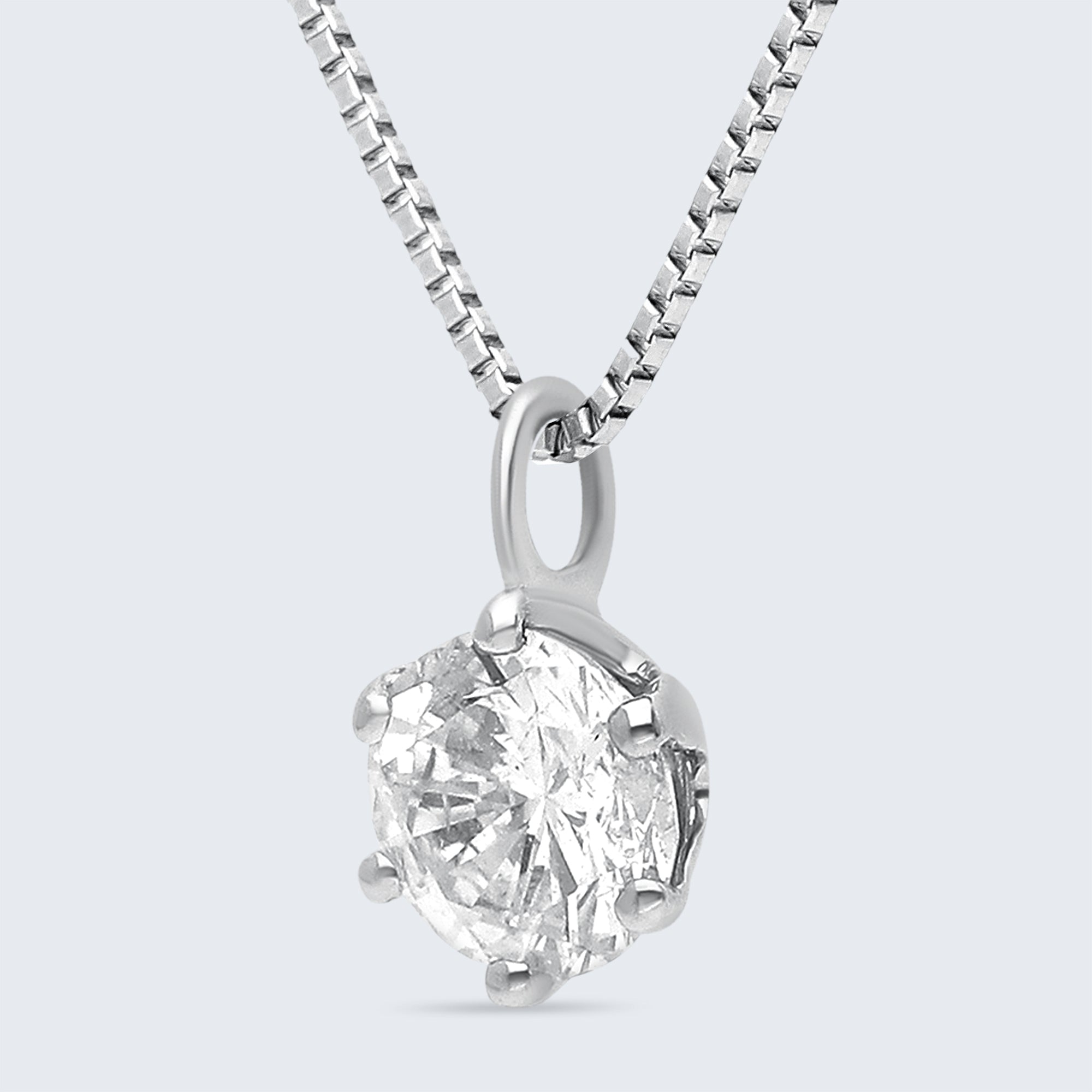 ソリティア・ダイヤモンド・ペンダント – K18ゴールド、0.25ct（チェーンはオプション）