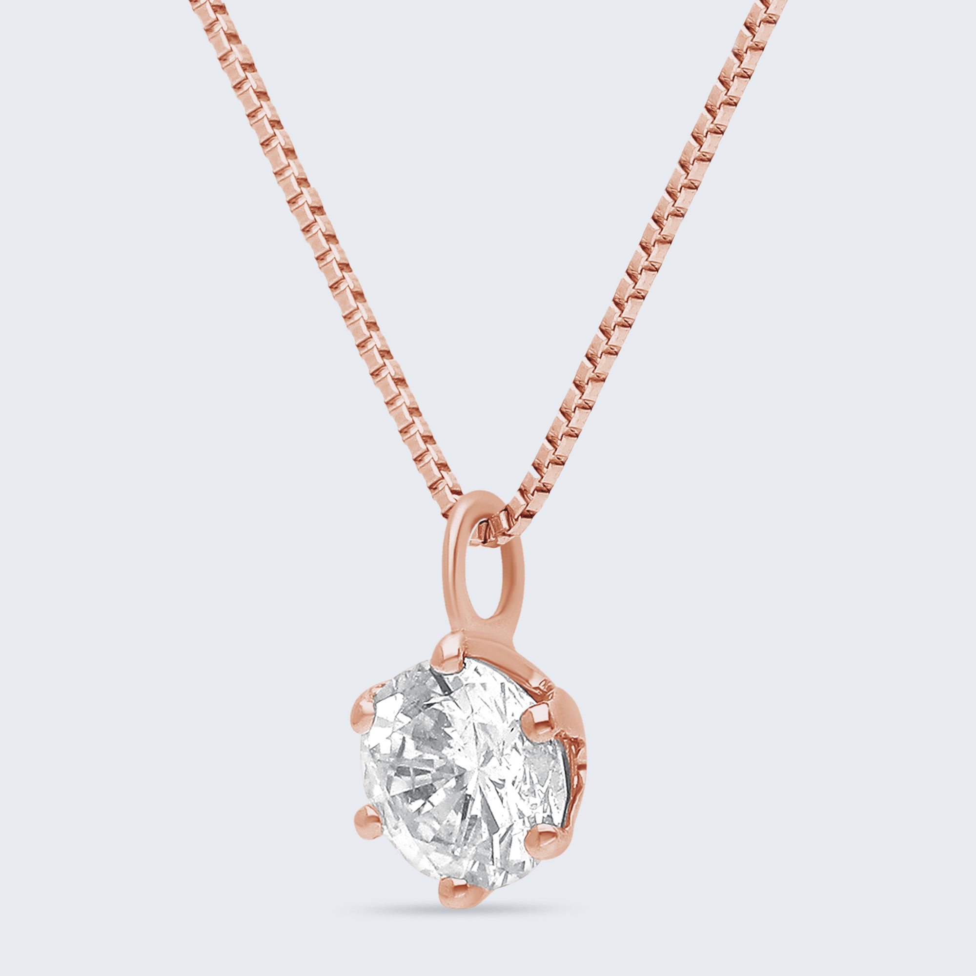 ソリティア・ダイヤモンド・ペンダント – K18ゴールド、0.25ct（チェーンはオプション）