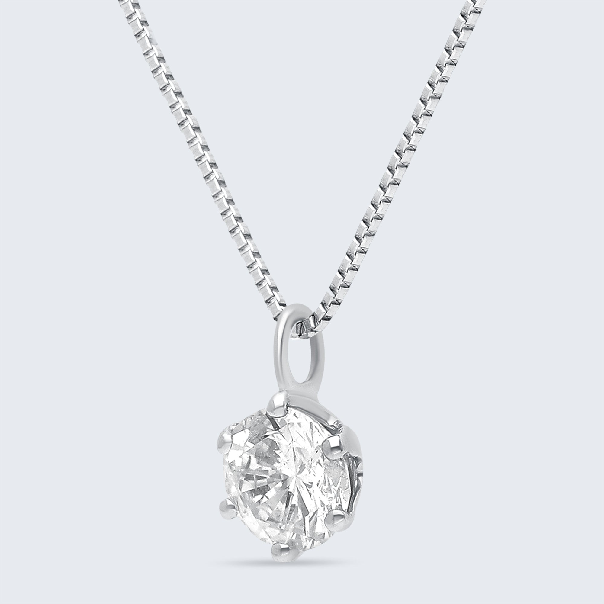 ソリティア・ダイヤモンド・ペンダント – K18ゴールド、0.25ct
