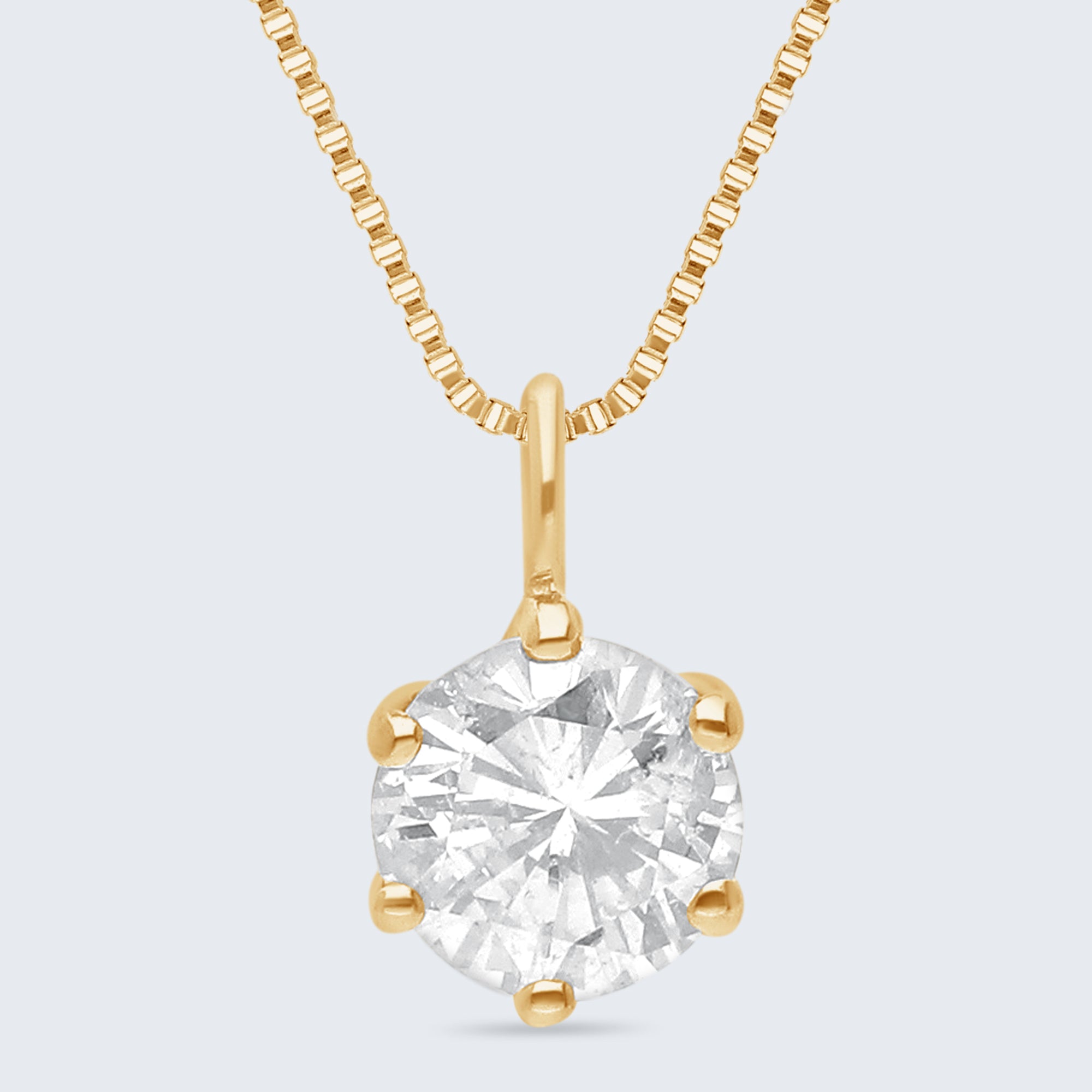 ソリティア・ダイヤモンド・ペンダント – K18ゴールド、0.25ct（チェーンはオプション）