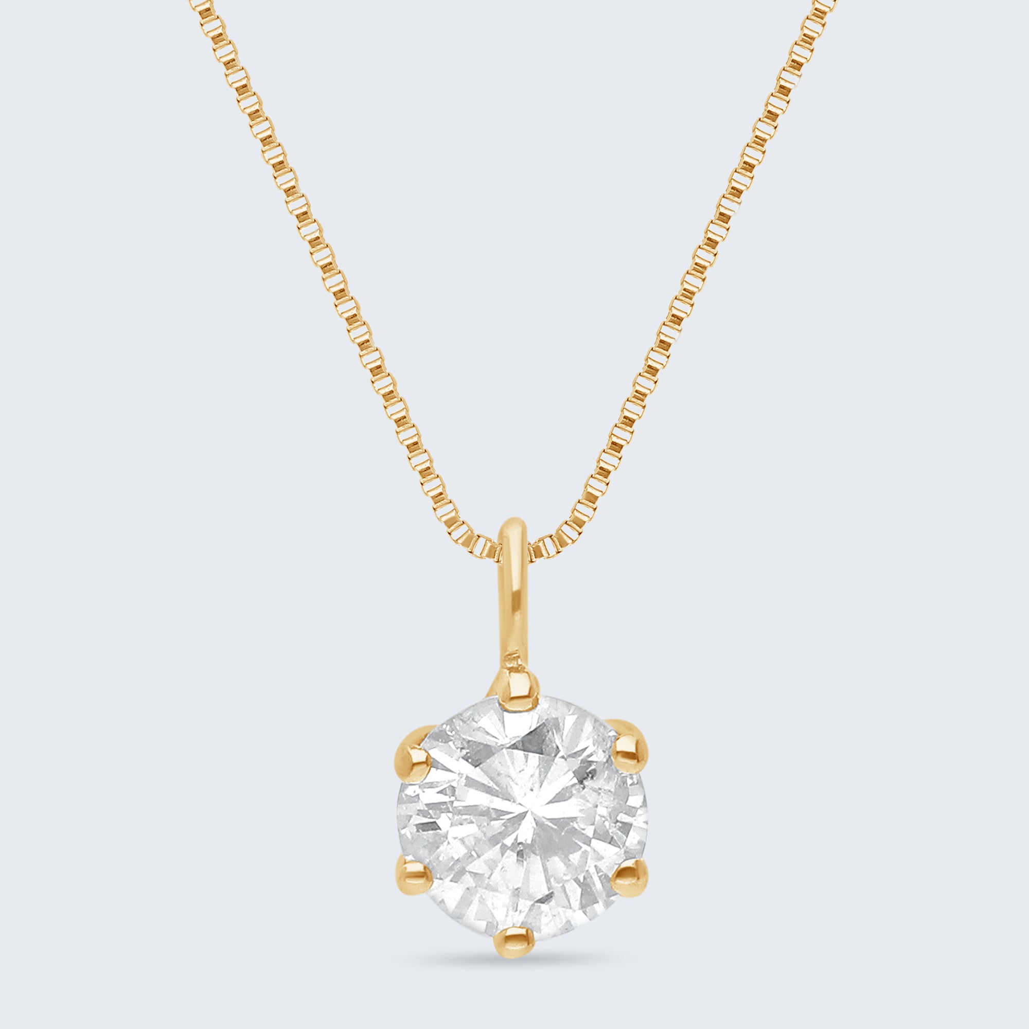 ソリティア・ダイヤモンド・ペンダント – K18ゴールド、0.25ct（チェーンはオプション）
