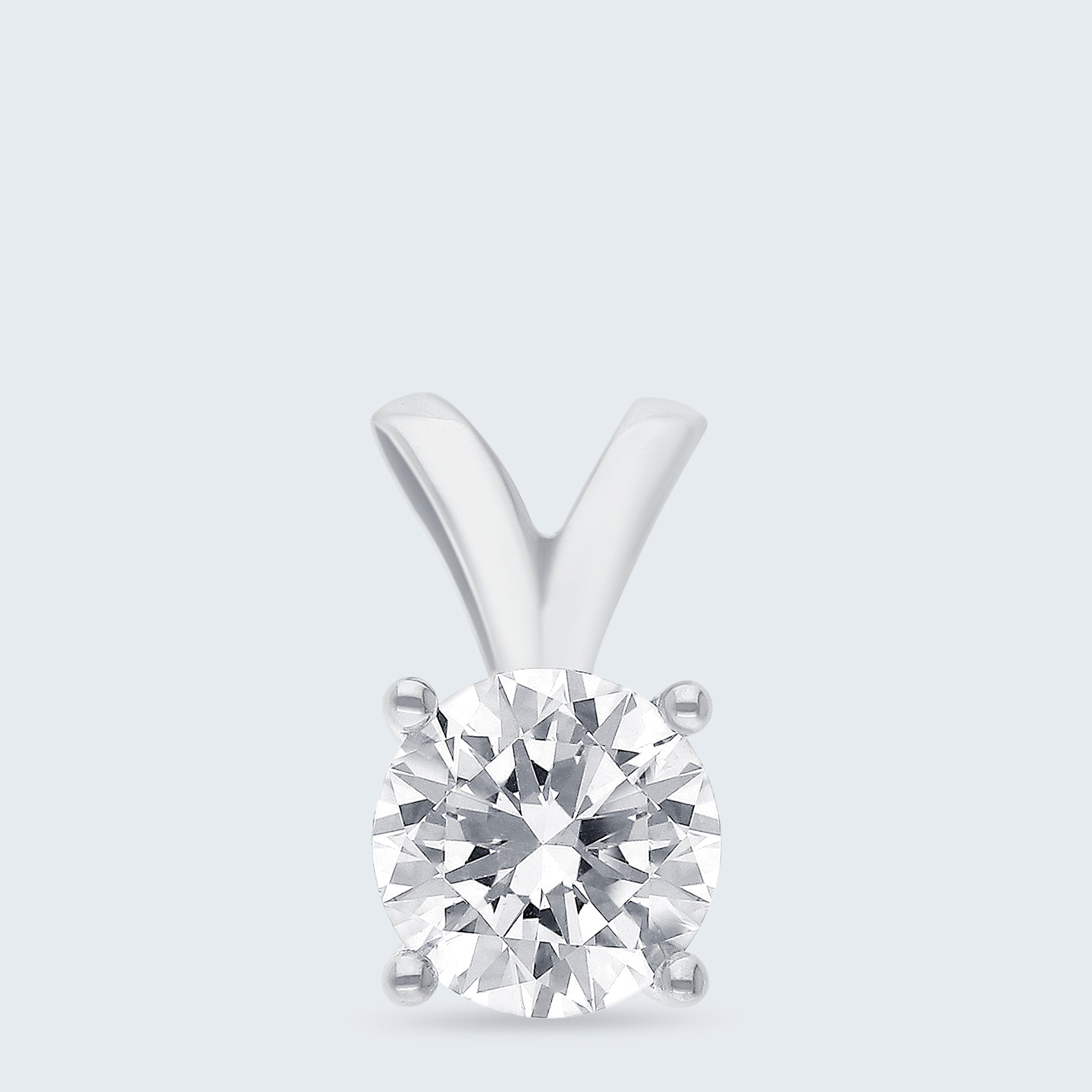 ソリティア・ダイヤモンド・ペンダント – K18ゴールド、0.75ct（チェーンはオプション）