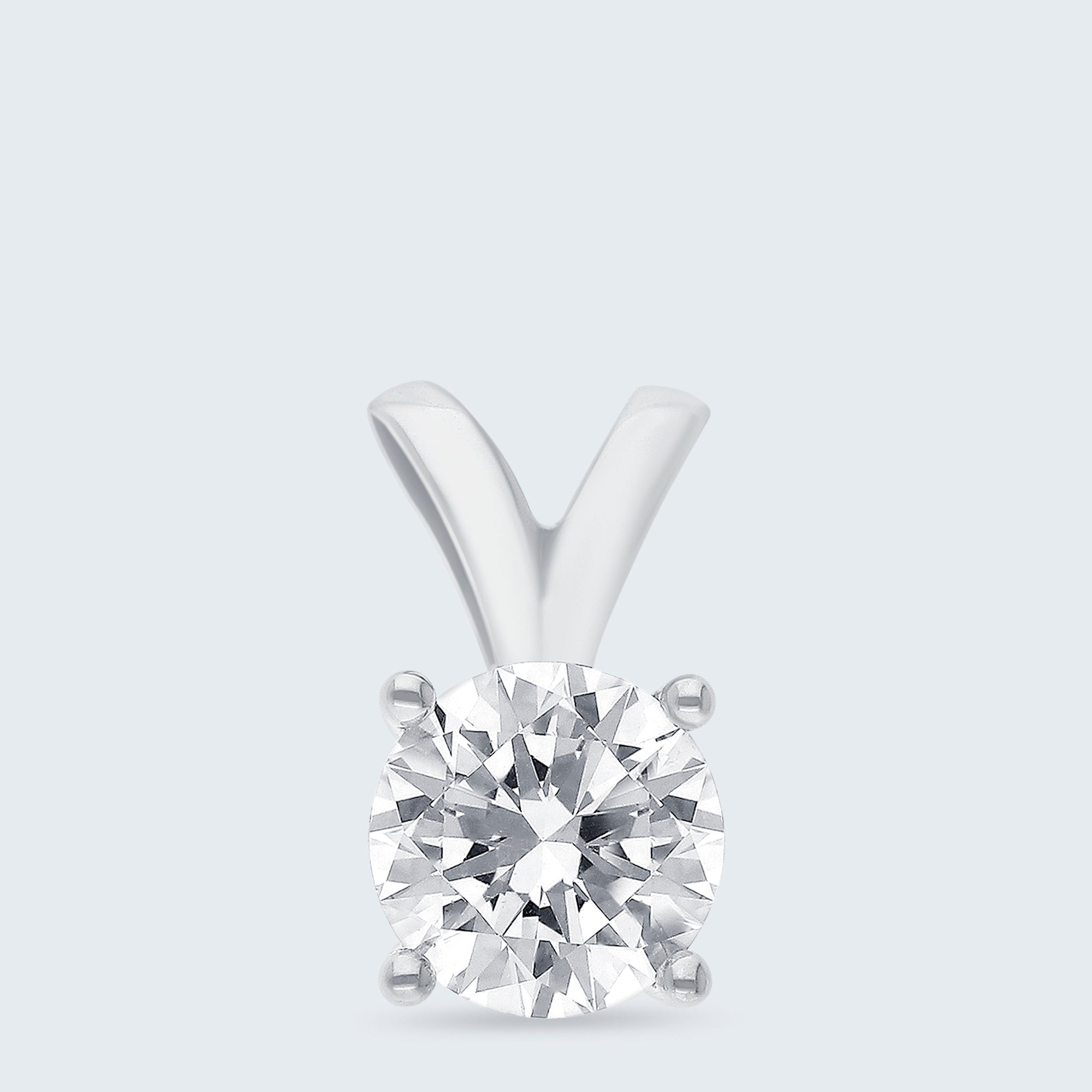 ソリティア・ダイヤモンド・ペンダント – K18ゴールド、0.75ct（チェーンはオプション）