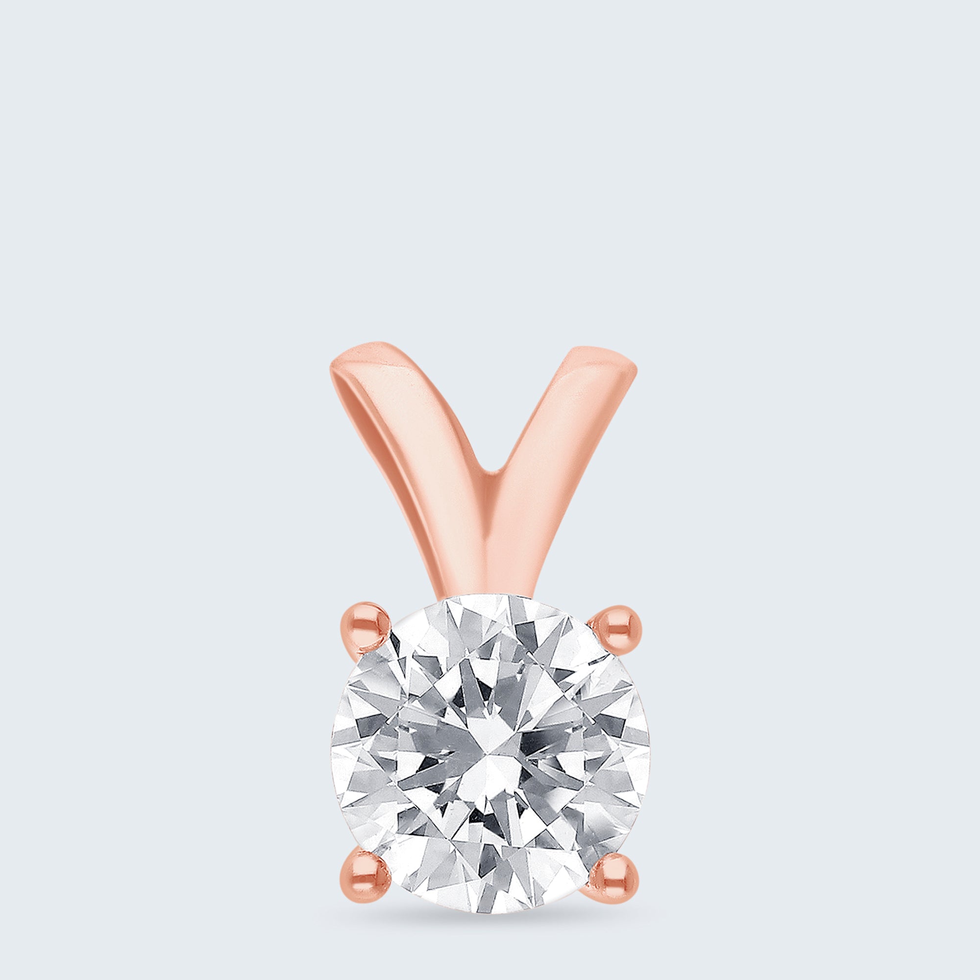 ソリティア・ダイヤモンド・ペンダント – K18ゴールド、0.75ct（チェーンはオプション）