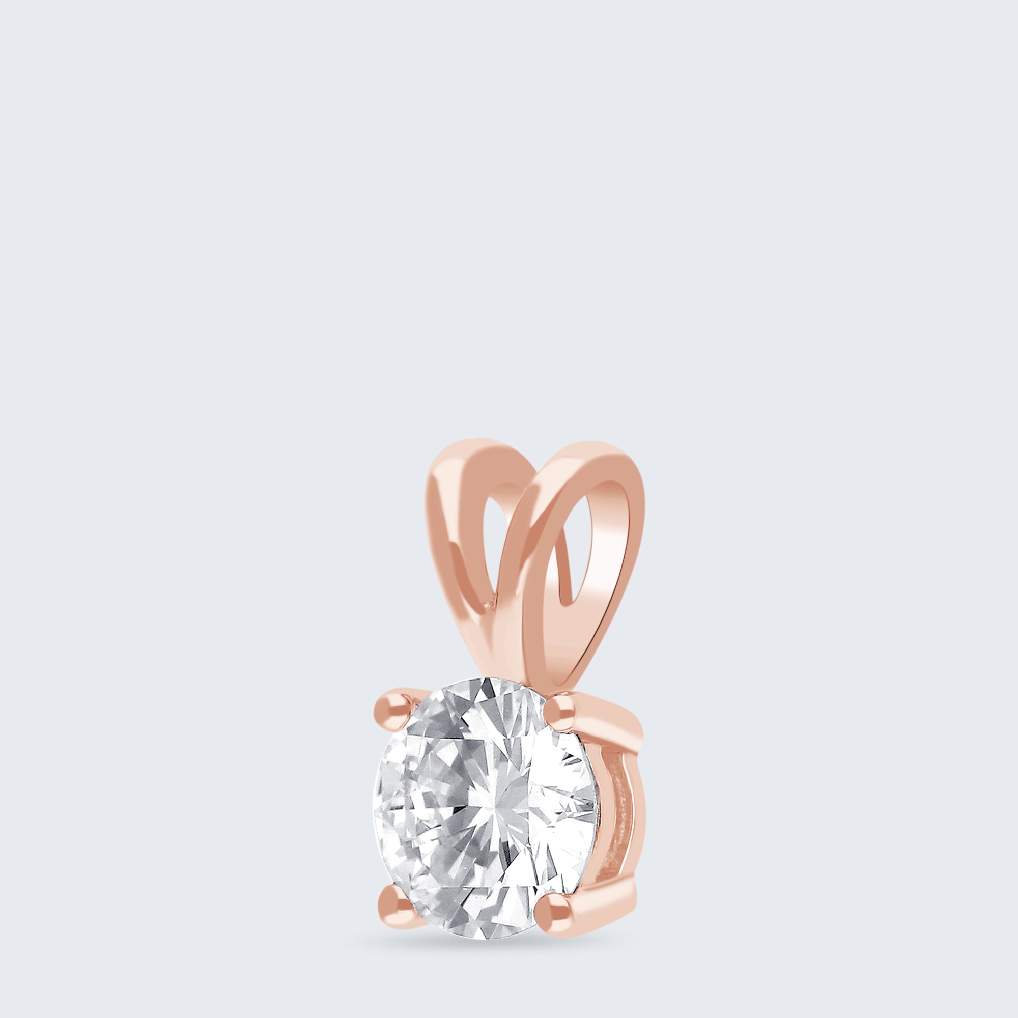ソリティア・ダイヤモンド・ペンダント – K18ゴールド、0.50ct（チェーンはオプション）