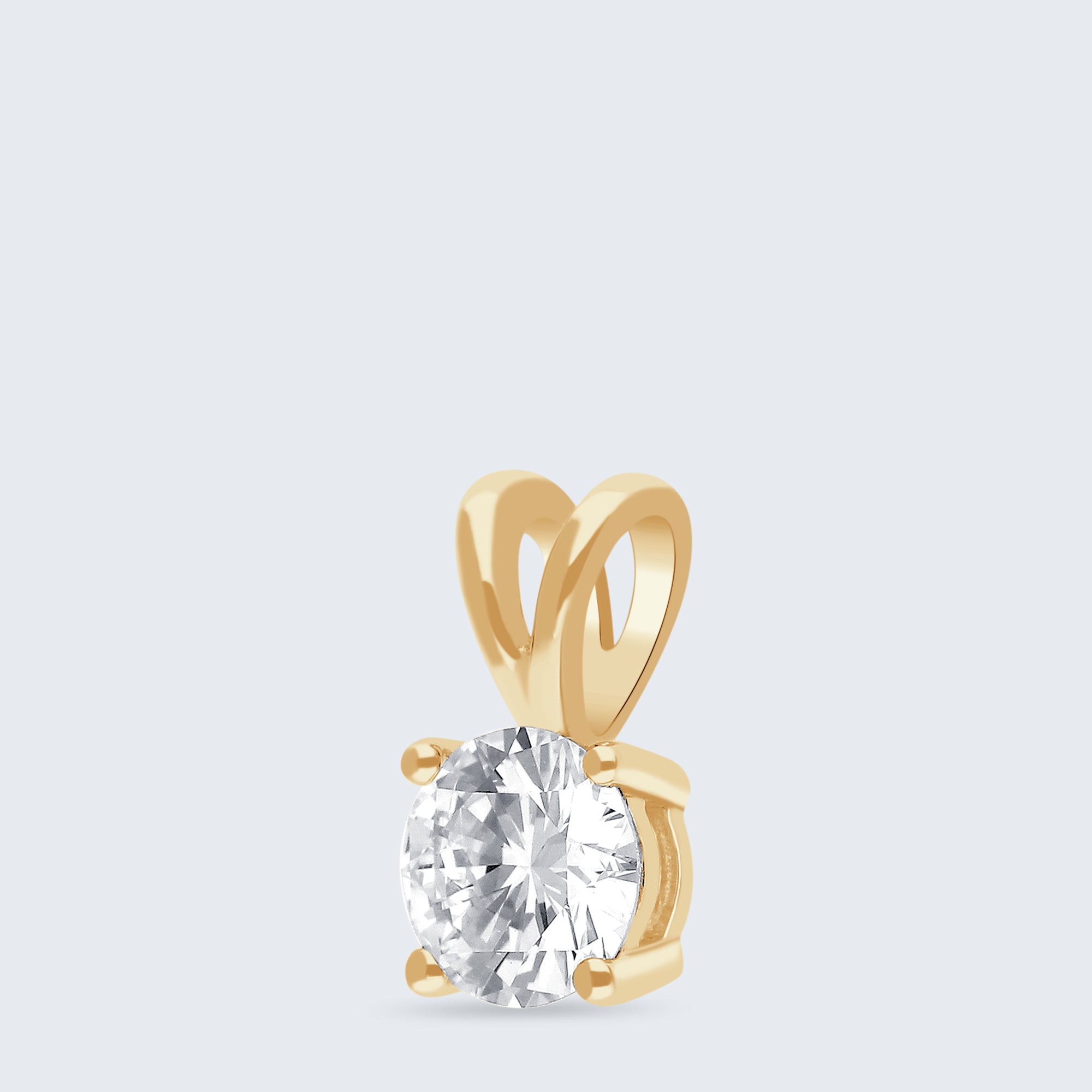 ソリティア・ダイヤモンド・ペンダント – K18ゴールド、0.50ct（チェーンはオプション）
