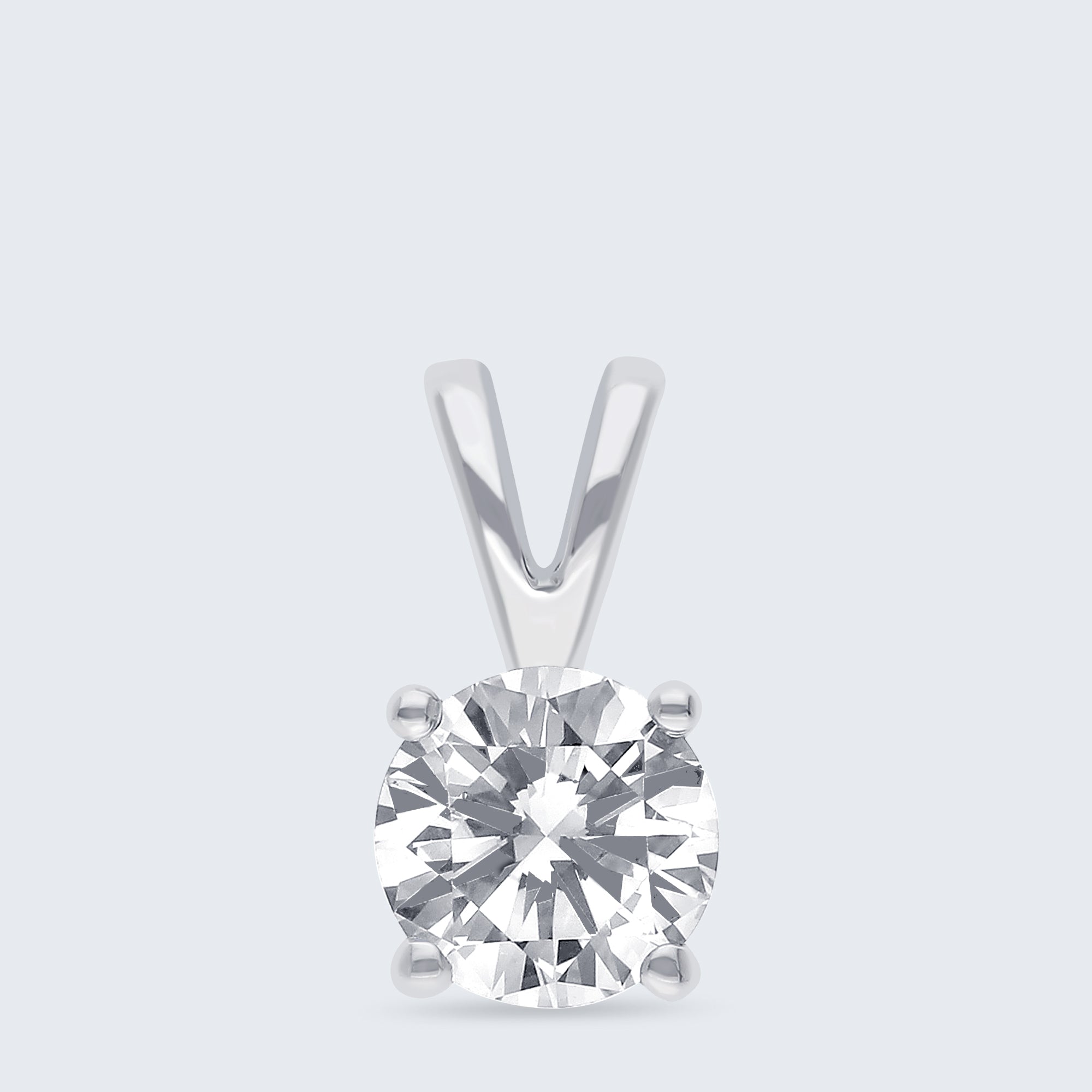 ソリティア・ダイヤモンド・ペンダント – K18ゴールド、0.50ct（チェーンはオプション）