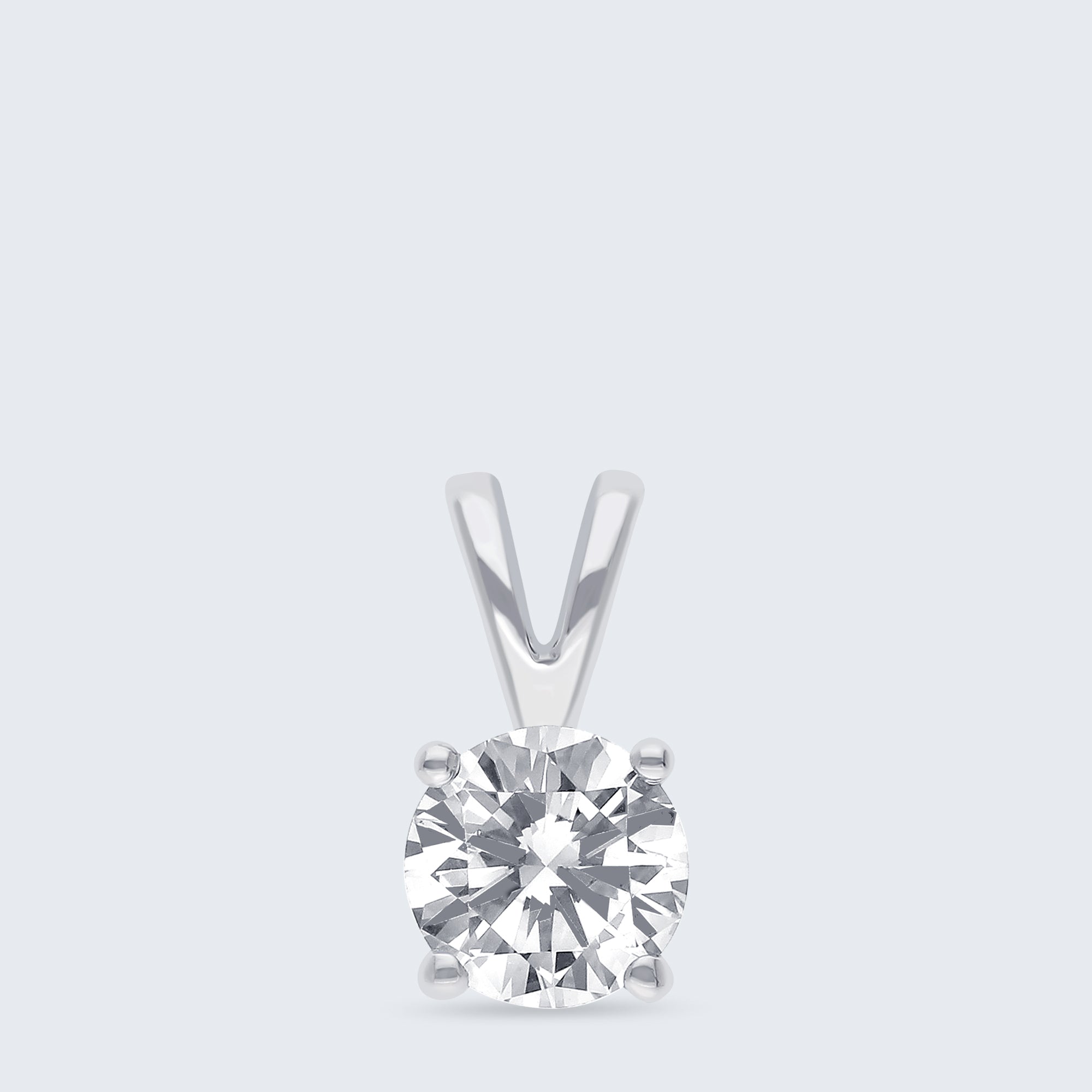 ソリティア・ダイヤモンド・ペンダント – K18ゴールド、0.50ct（チェーンはオプション）