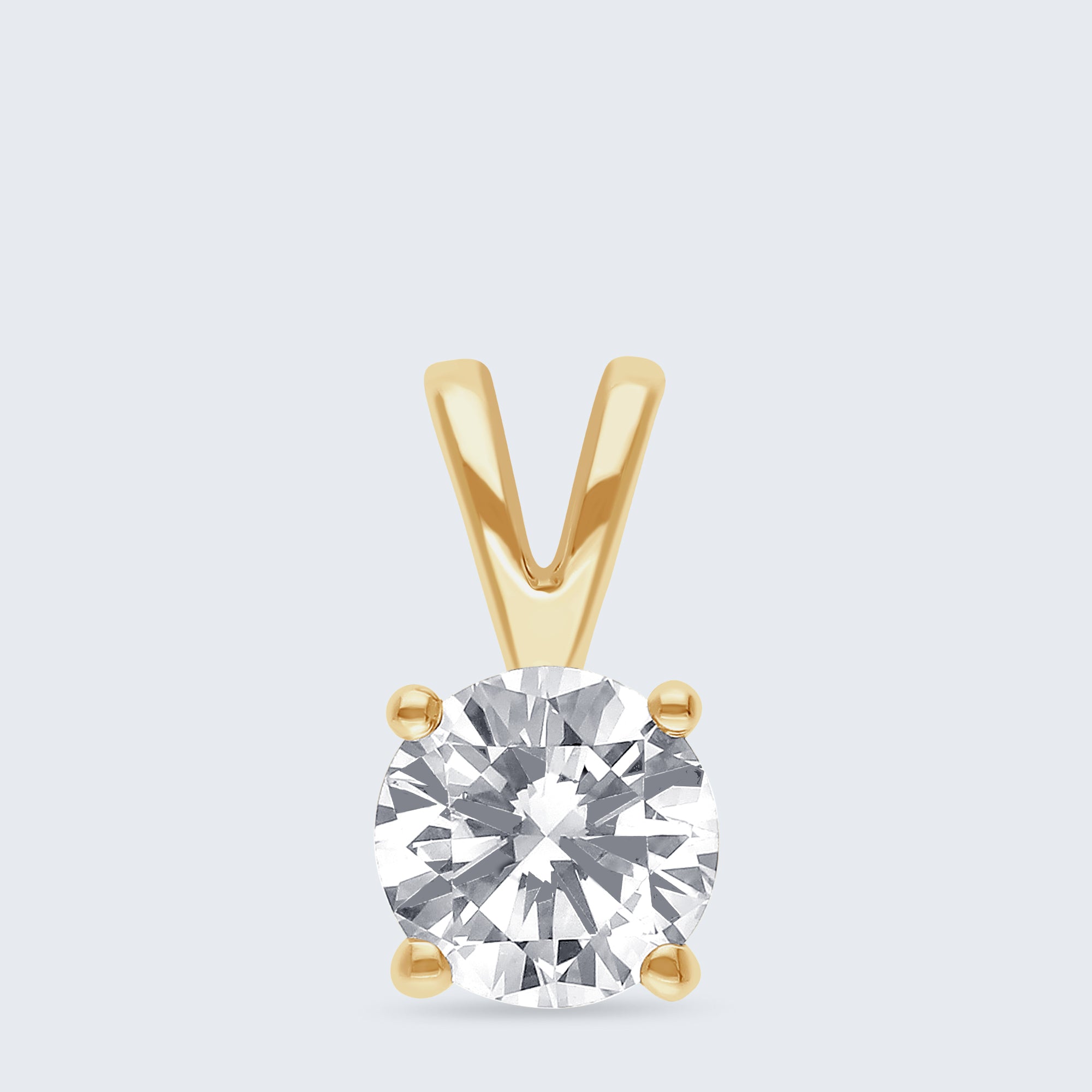 ソリティア・ダイヤモンド・ペンダント – K18ゴールド、0.50ct（チェーンはオプション）