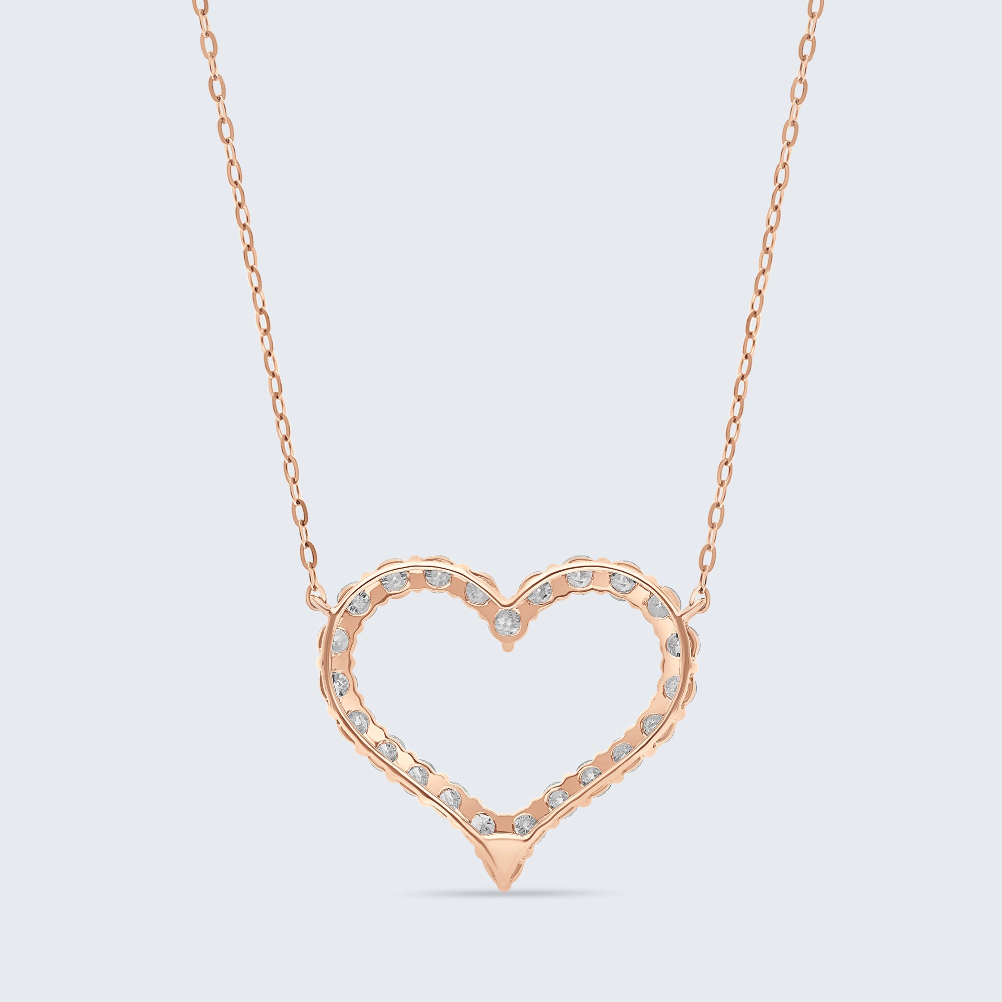 オープンハート ダイヤモンドペンダント – 18Kゴールド、0.75カラット