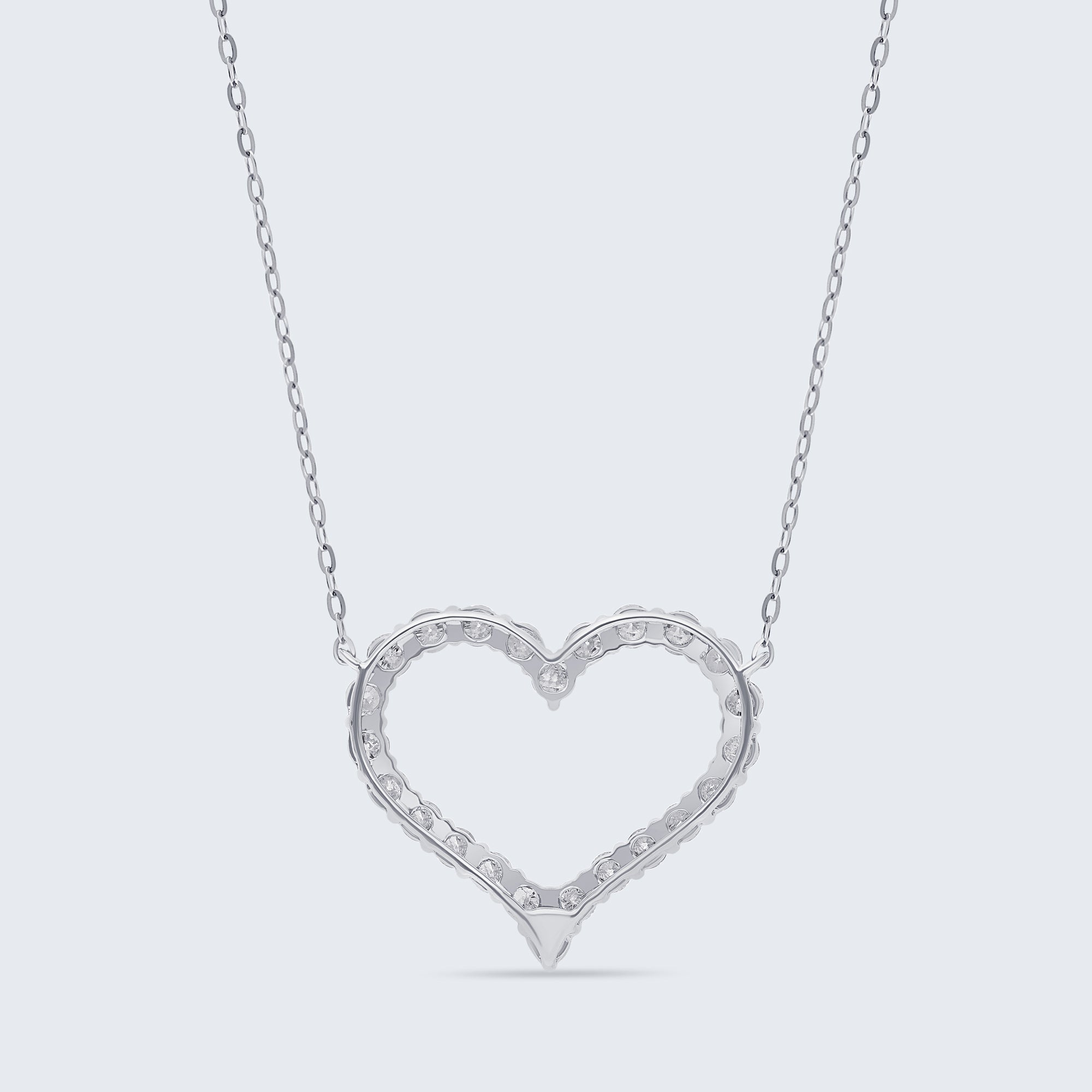 オープンハート ダイヤモンドペンダント – 18Kゴールド、0.75カラット