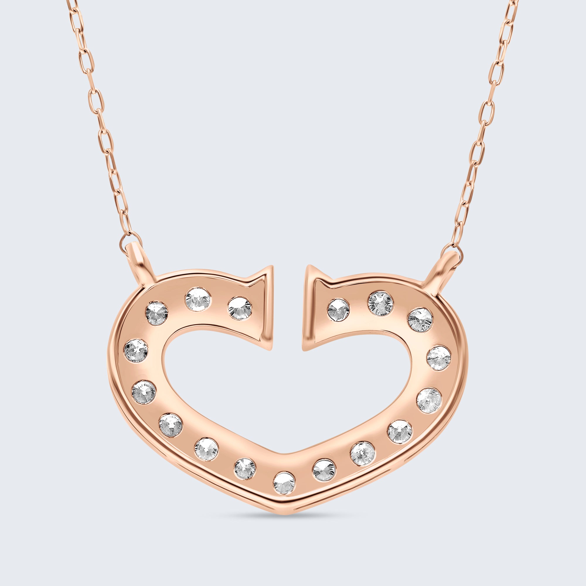 チャンキーオープンハート ダイヤモンドペンダント – 18Kゴールド、0.50カラット