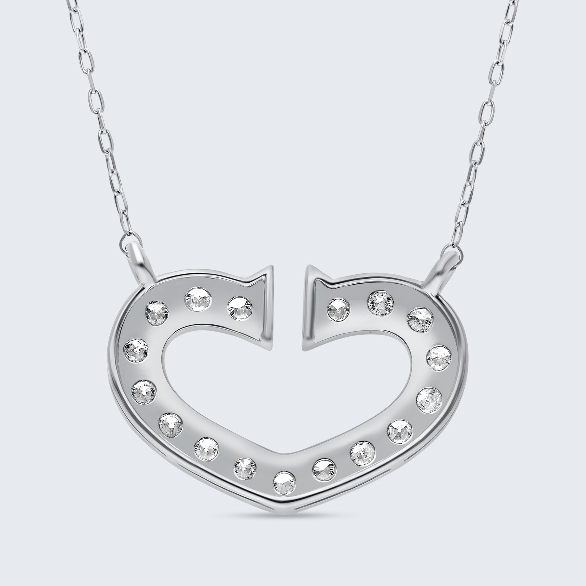 チャンキーオープンハート ダイヤモンドペンダント – 18Kゴールド、0.50カラット