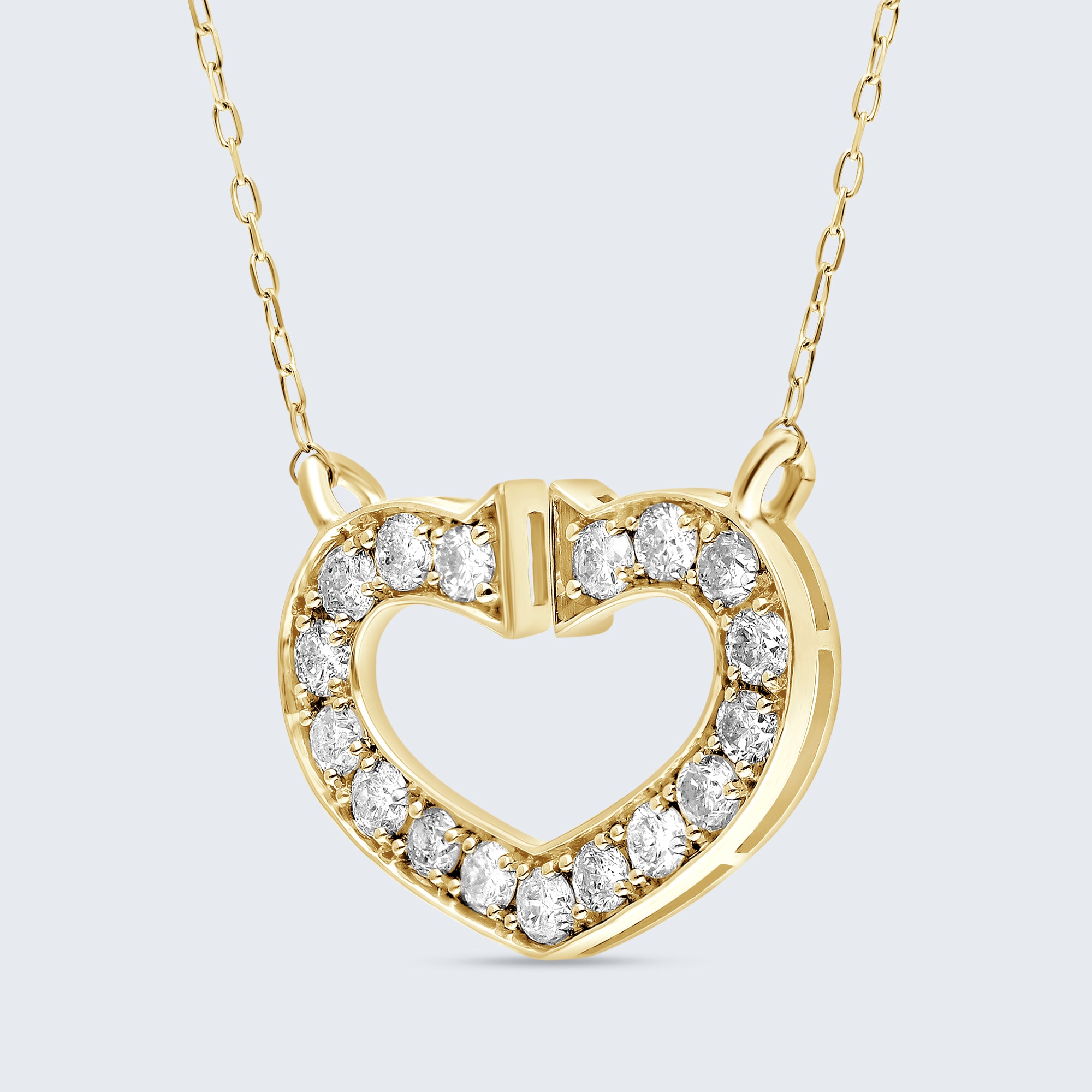 チャンキーオープンハート ダイヤモンドペンダント – 18Kゴールド、0.50カラット