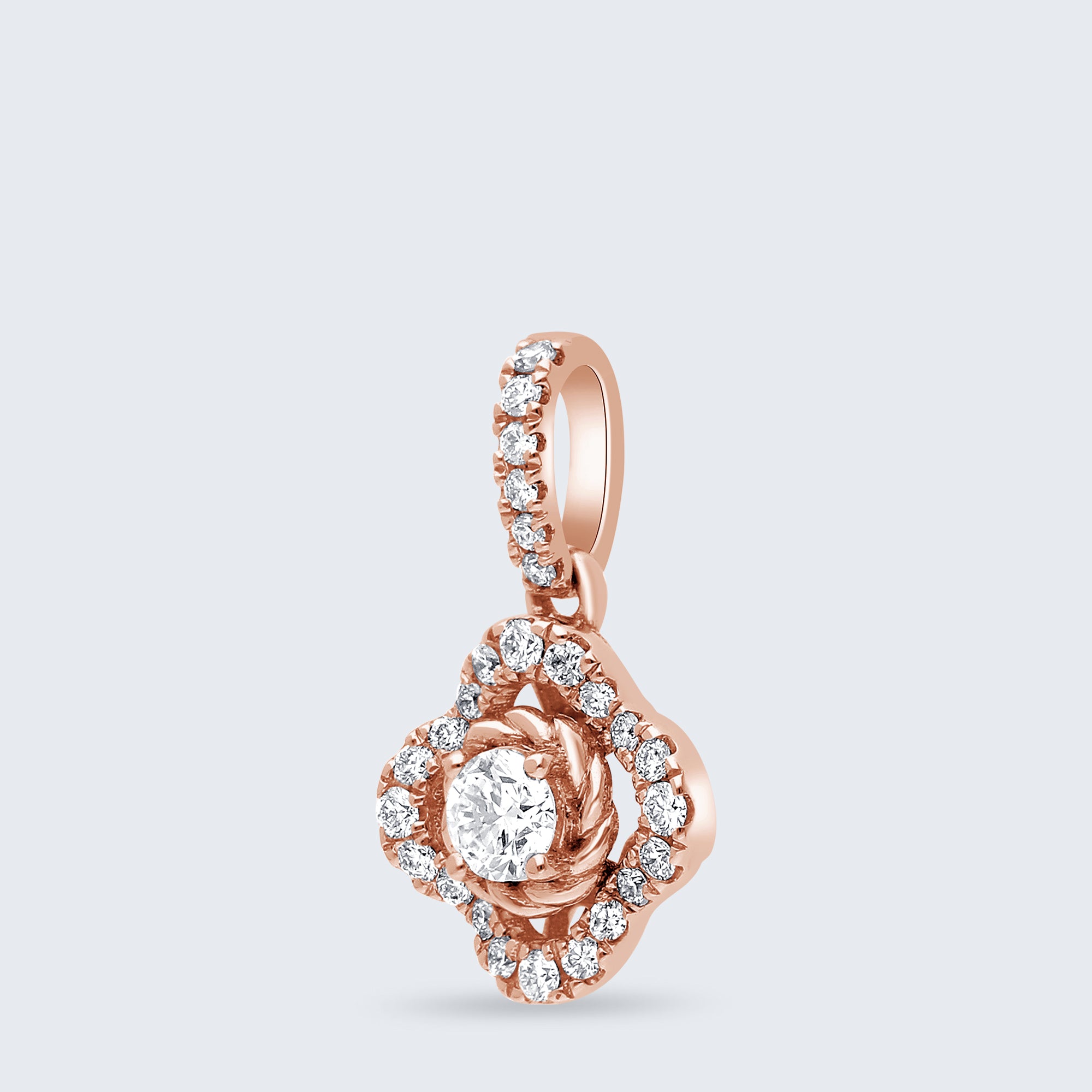 ヘイロー・ブルームダイヤモンドペンダント – K18ゴールド、0.25ct （チェーンはオプション）