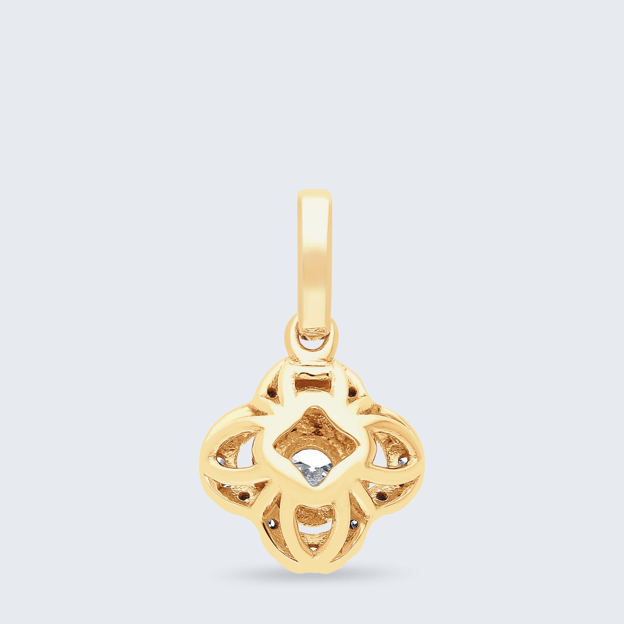 ヘイロー・ブルームダイヤモンドペンダント – K18ゴールド、0.25ct （チェーンはオプション）