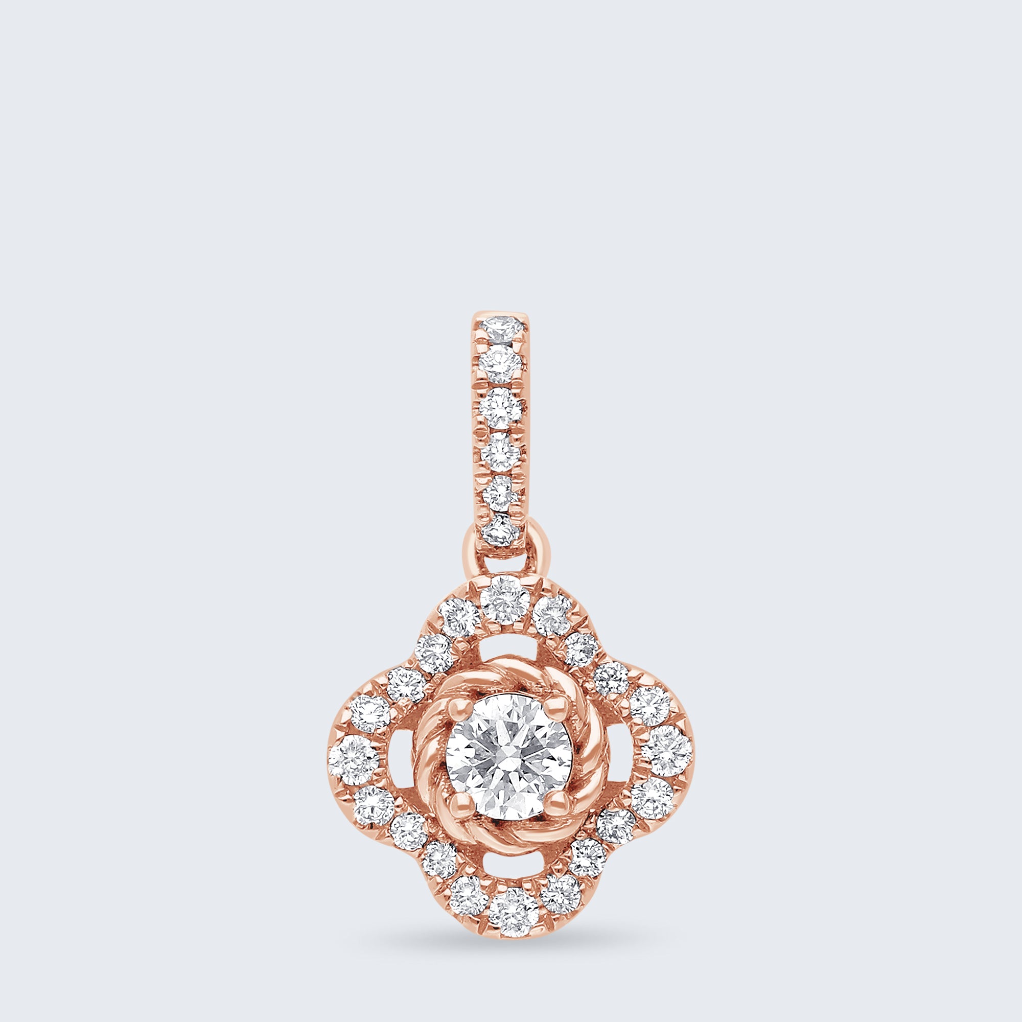 ヘイロー・ブルームダイヤモンドペンダント – K18ゴールド、0.25ct （チェーンはオプション）