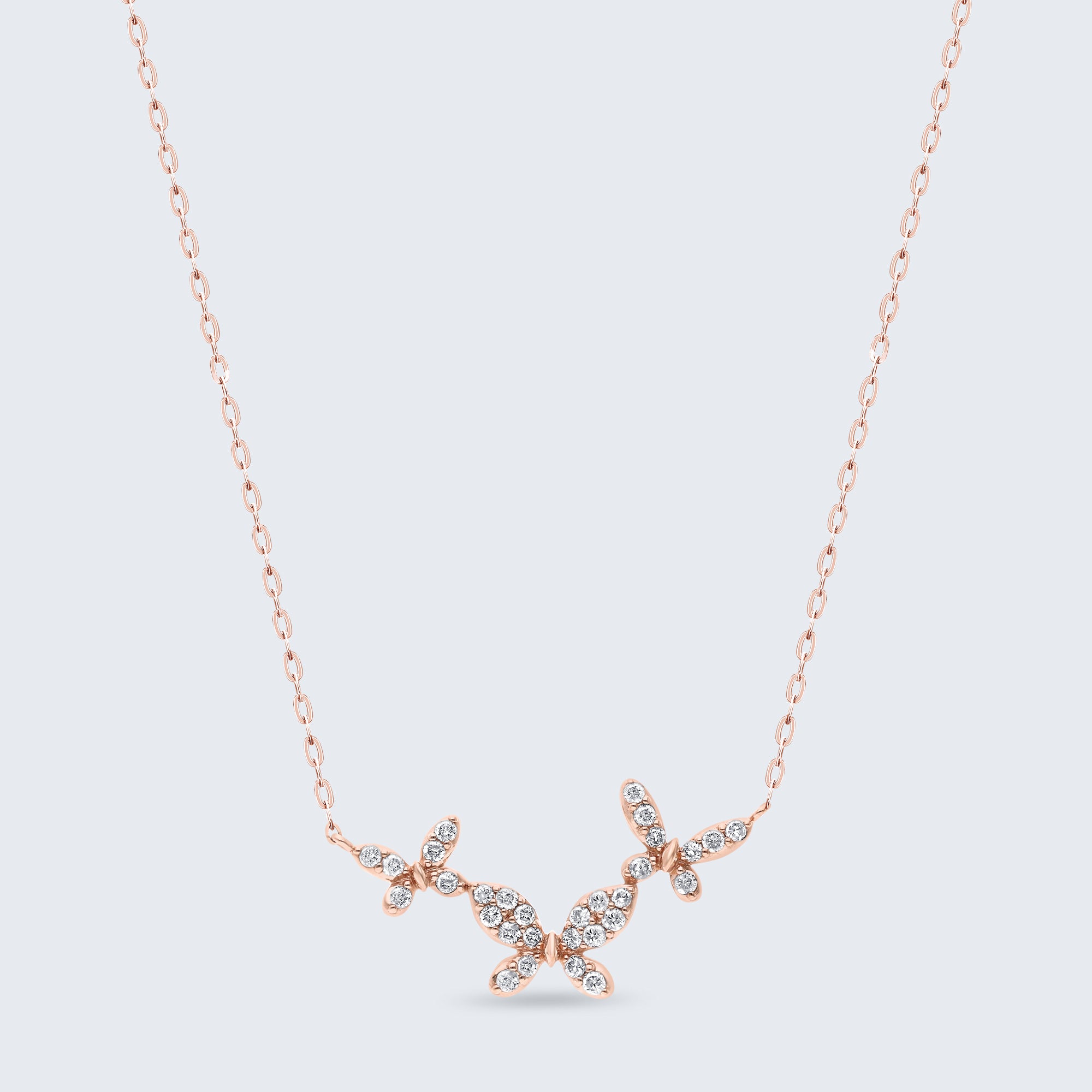 バタフライ・ダイヤモンド・ペンダント（K18ゴールド、0.35ct）
