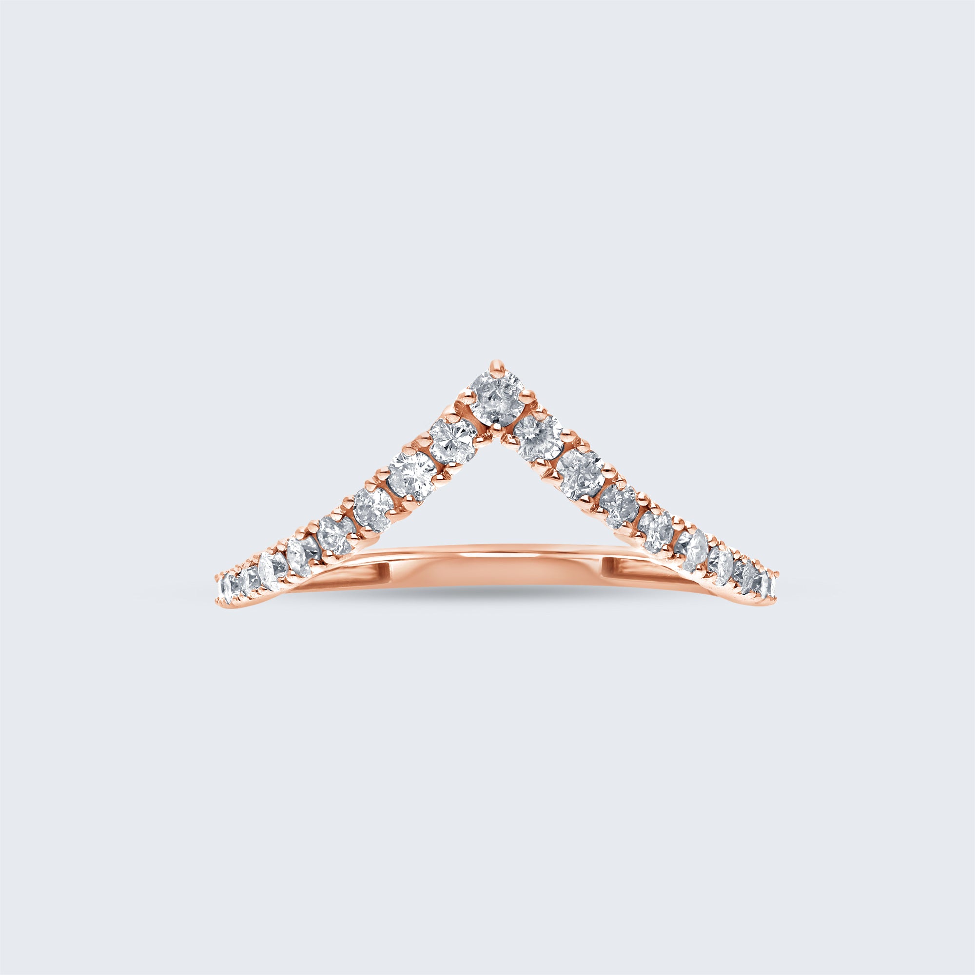 シェブロン・ダイヤモンド・リング - K18ゴールド、0.32ct
