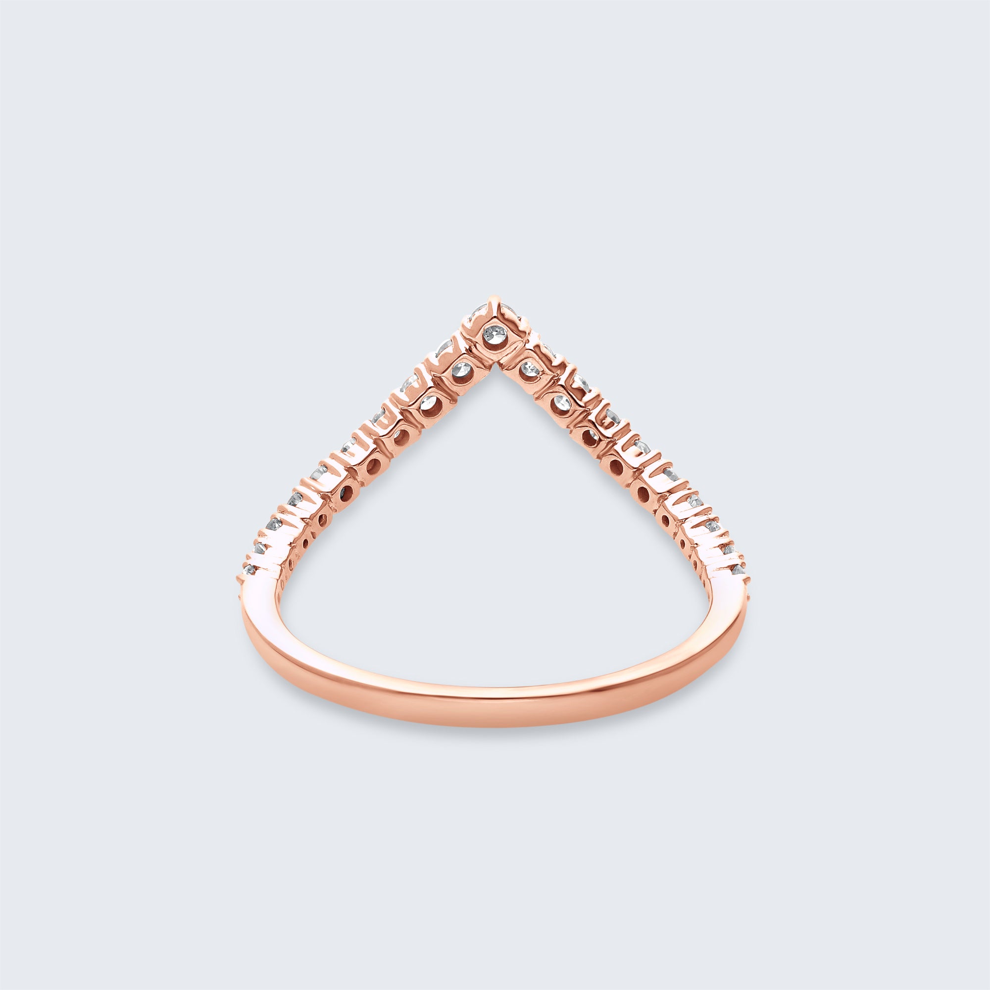 シェブロン・ダイヤモンド・リング - K18ゴールド、0.32ct