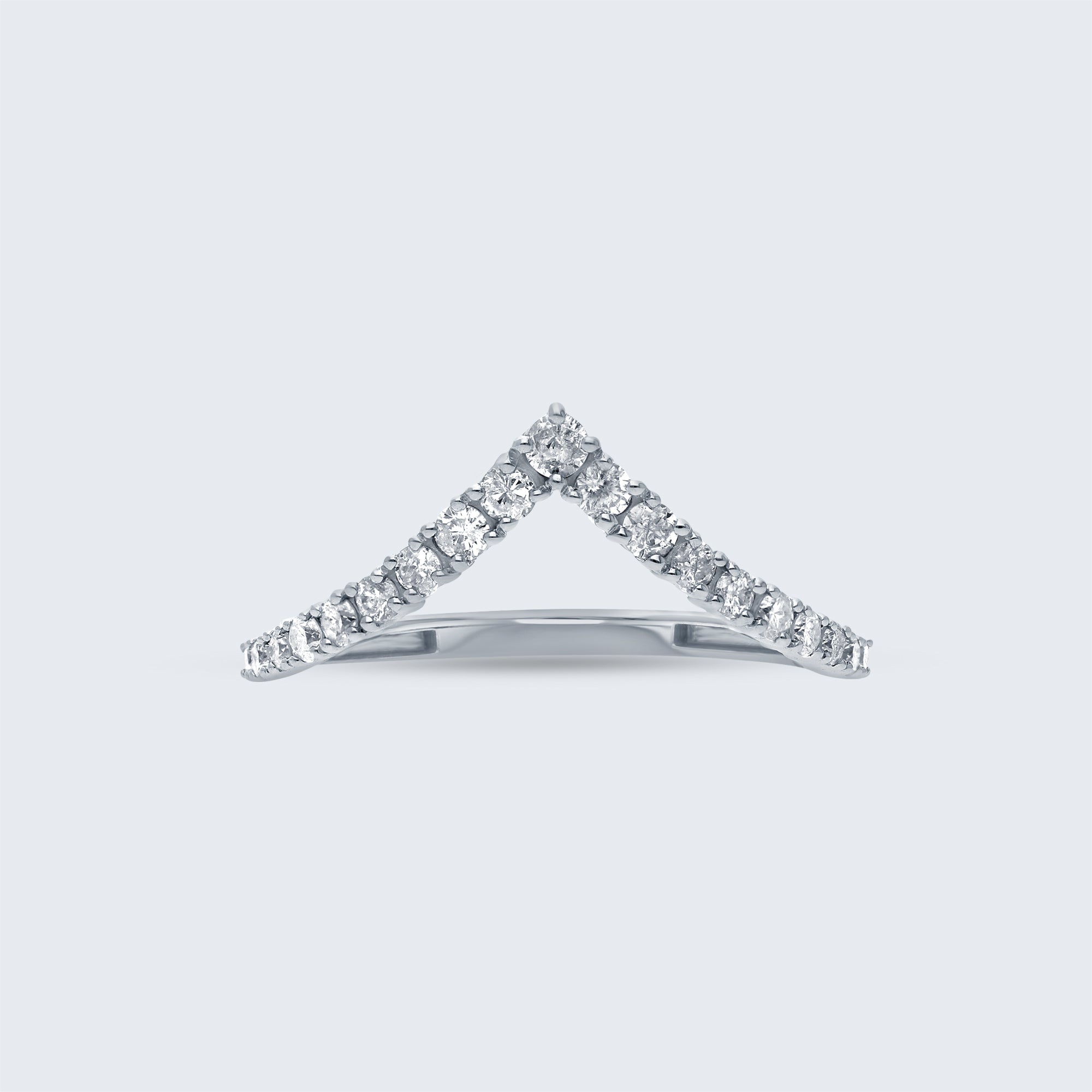 シェブロン・ダイヤモンド・リング - K18ゴールド、0.32ct