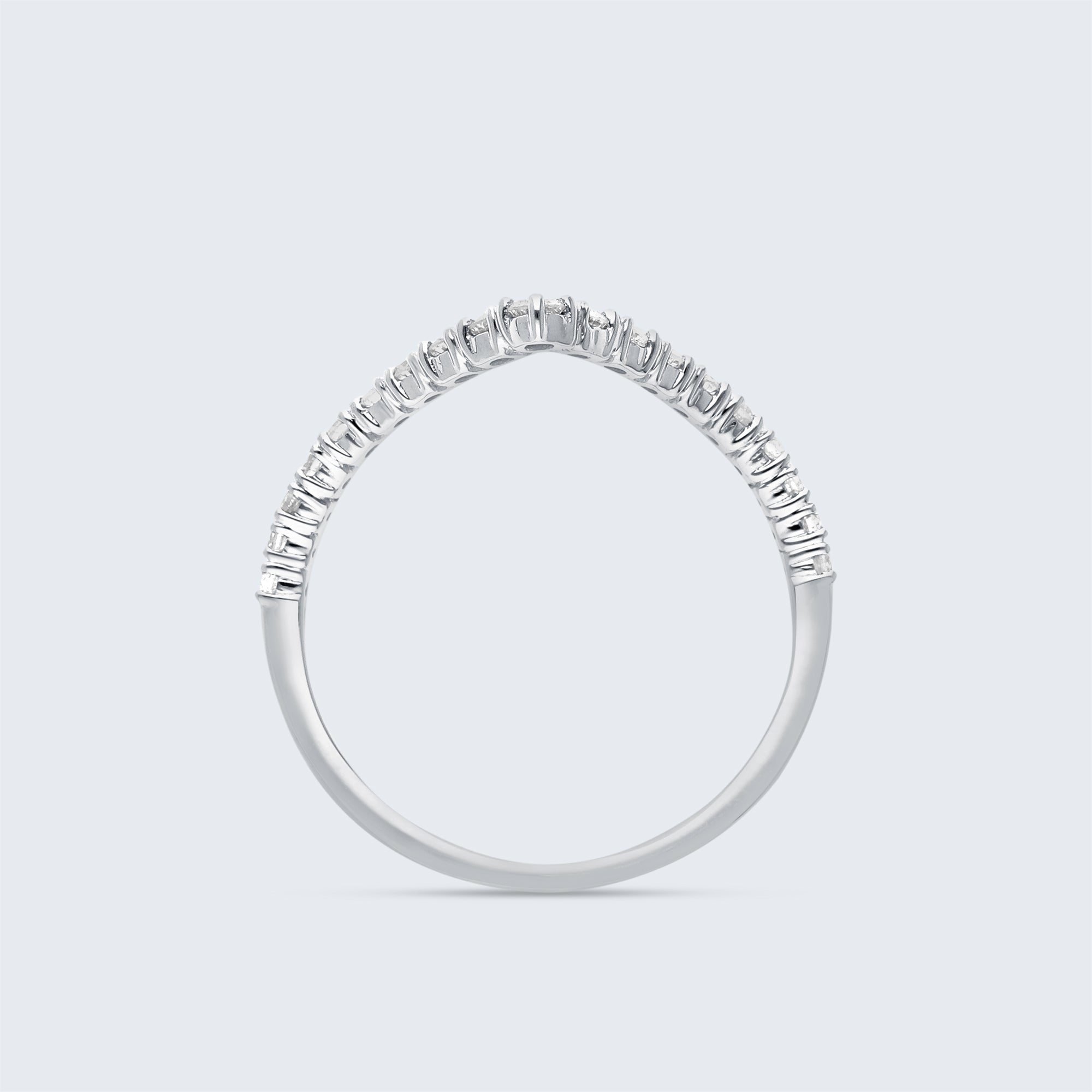 シェブロン・ダイヤモンド・リング - K18ゴールド、0.32ct